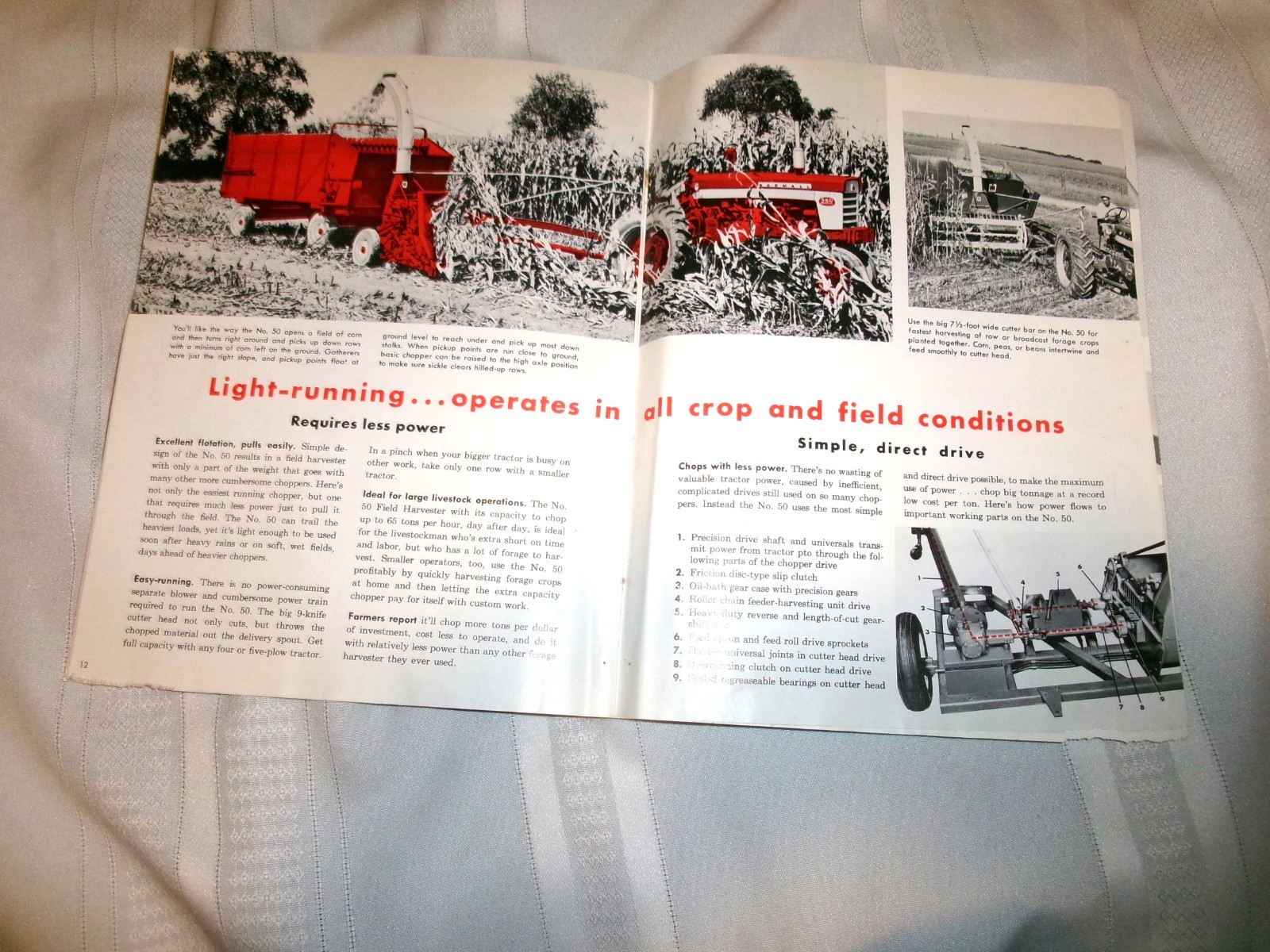Vintage International 50 Field Harvester Sales Brochure 1960s. L@@K!!
