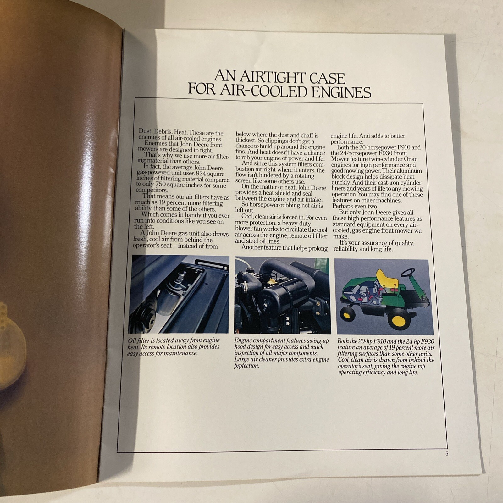 John Deere Front Mowers for 1985 Brochure