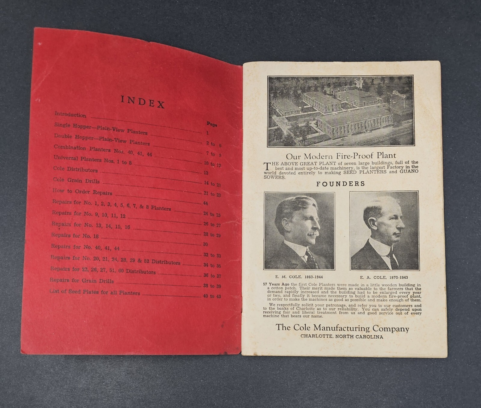 Vintage 1957-1958 Cataog Of Cole Cotton Planters, Etc By Cole Manufacturing Co