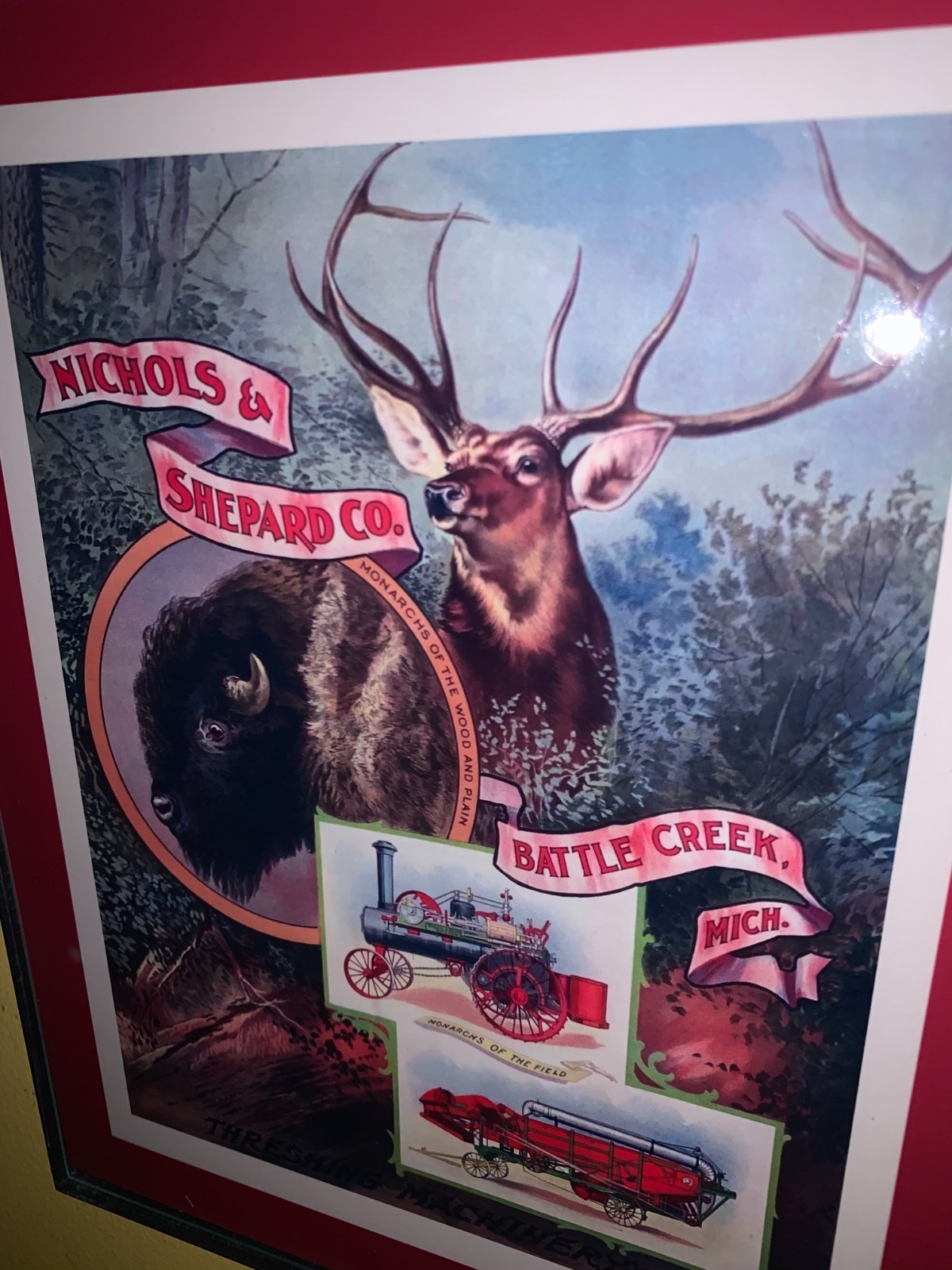 Nichols & Shepard Farm Equipment Tractor Barn Battle Creek Michigan Sign