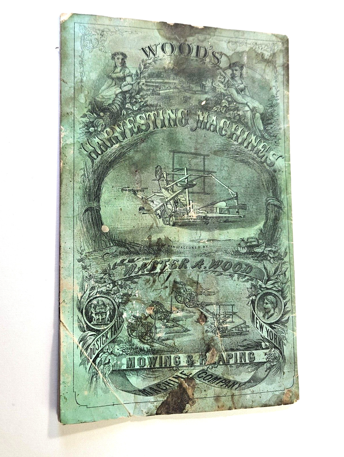 Original 1874 Sales Catalog Woods Harvesting Machines Mowing Reaping