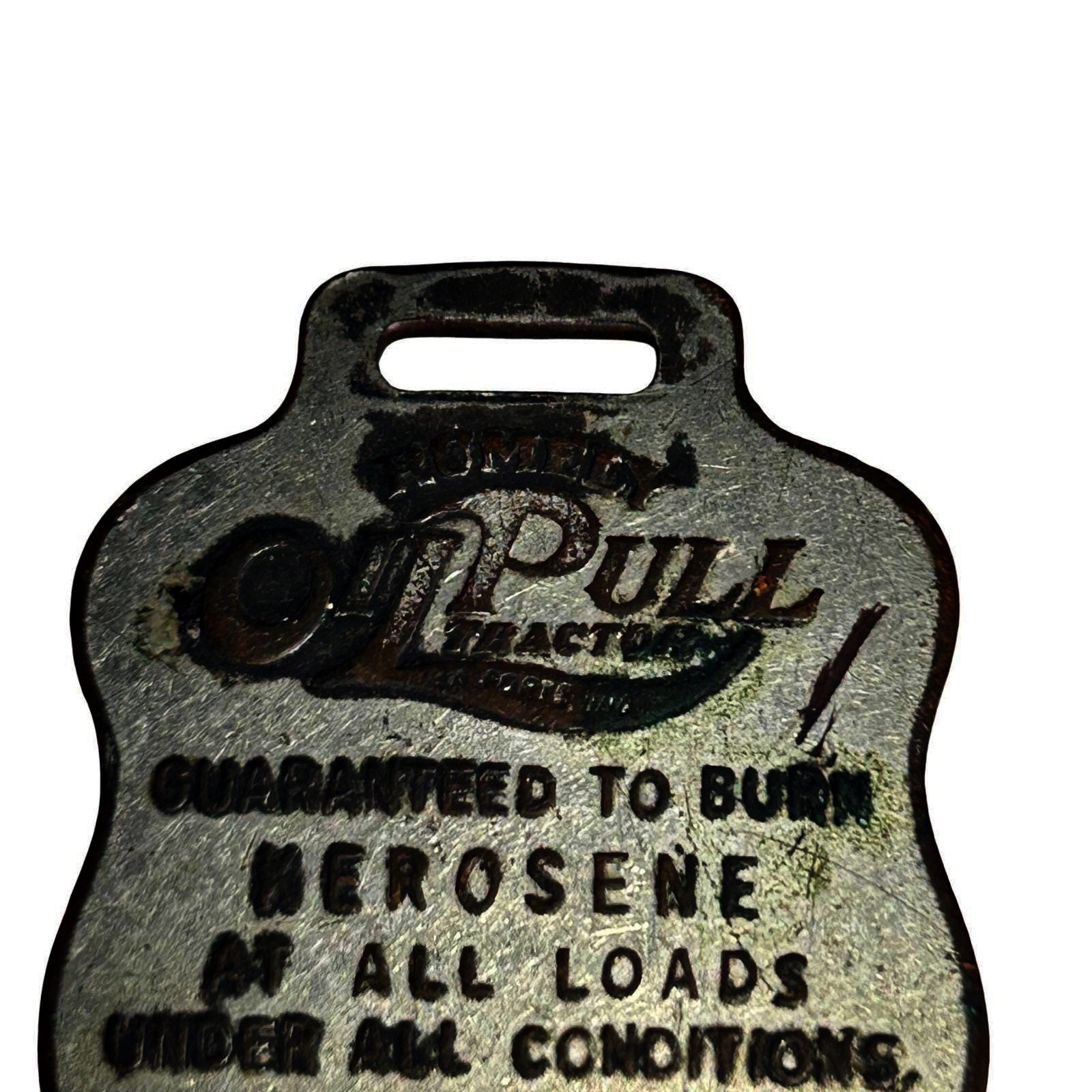 Advance Rumely Oil Pull Tractor Kerosene Burner Tag Emblem La Porte Indiana