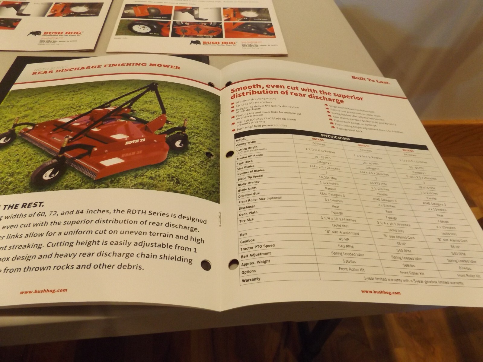 5-pc. BUSH HOG MOWERS, LANDSCRAPE, FINISHING MOWERS, TILLAGE, 2011-2016