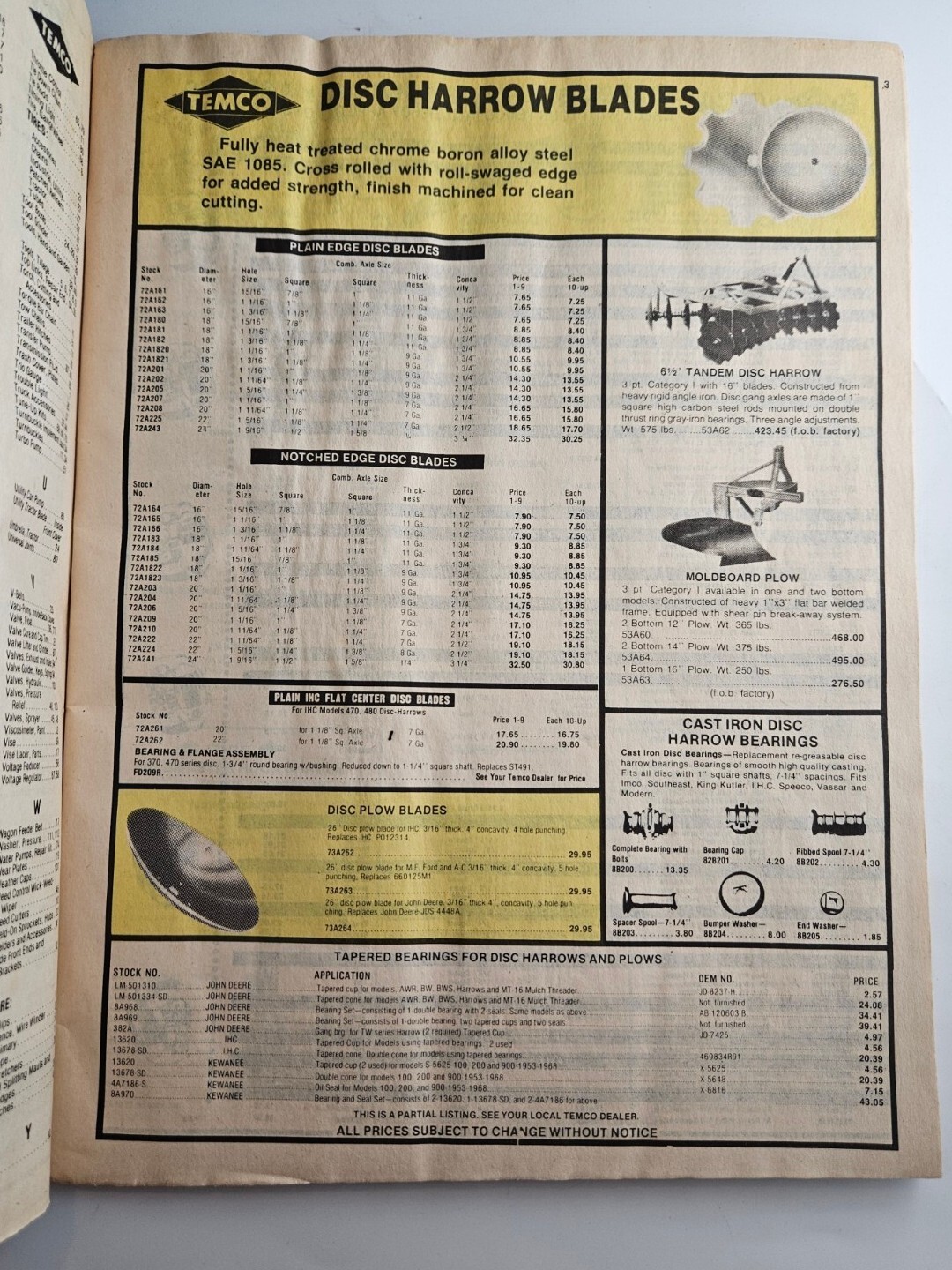 Temco 1985 Tractor Parts Catalog Brusnahans