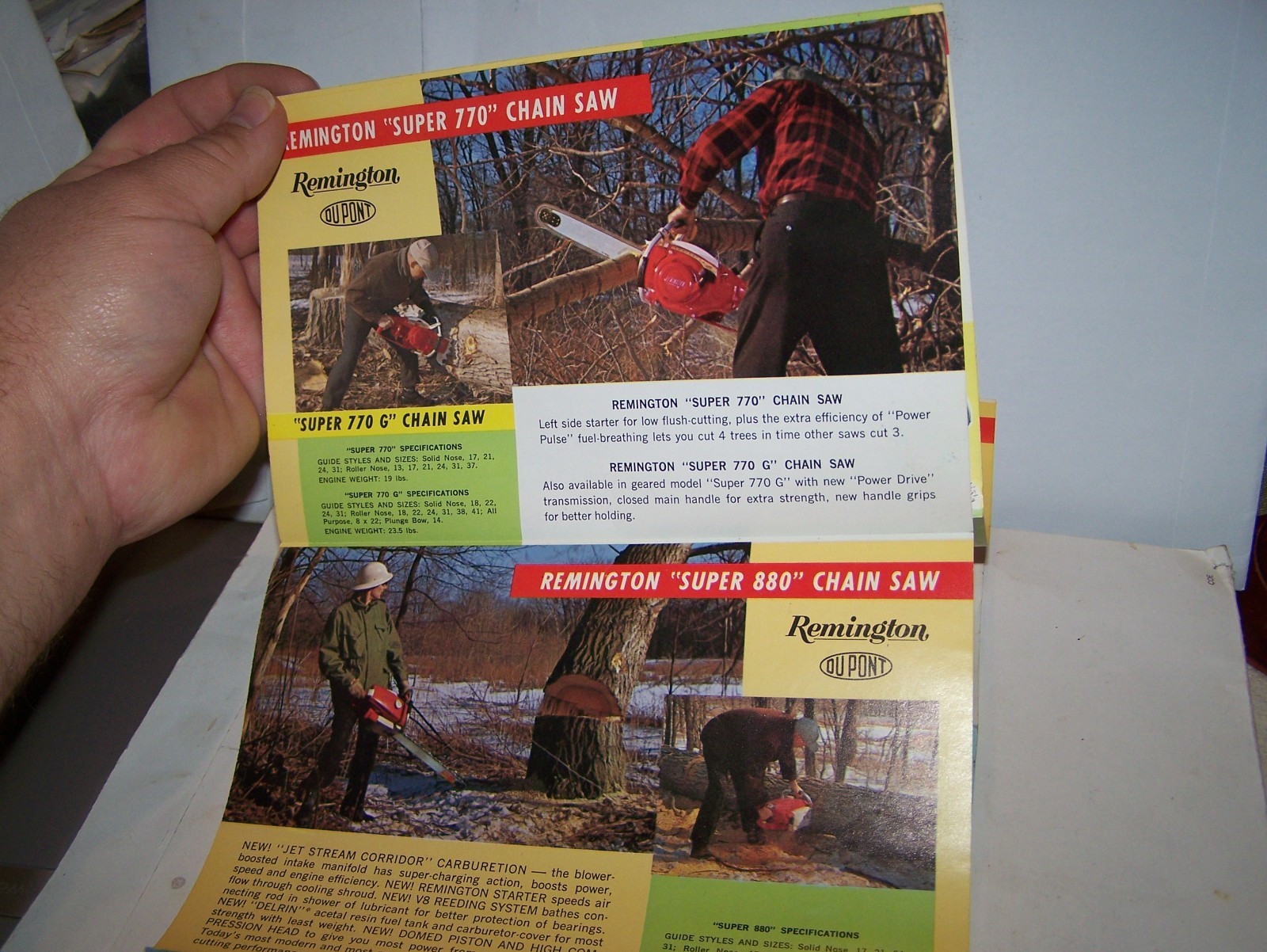 REMINGTON CHAIN SAW Sales Brochure Poster Timber Forestry Firewood Drill Auger