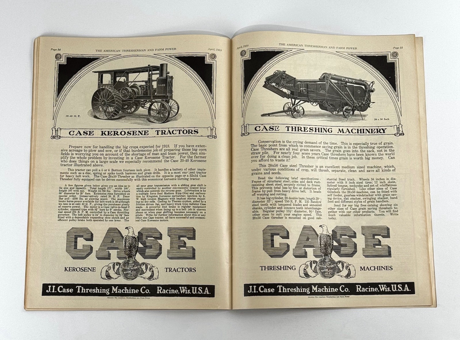 The American Thresherman & Farm Power MAGAZINE April 1918 MADISON, WIS.