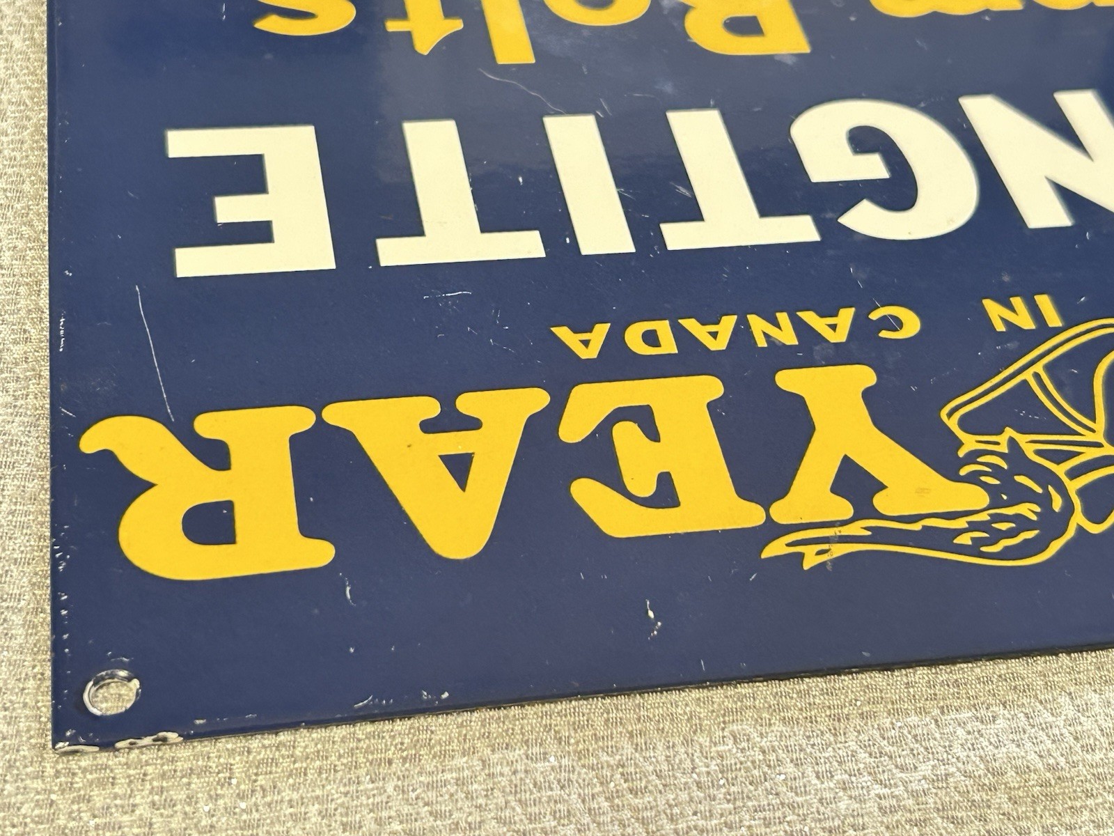 Vintage Porcelain Goodyear Klingtite Farm Belts Metal Sign