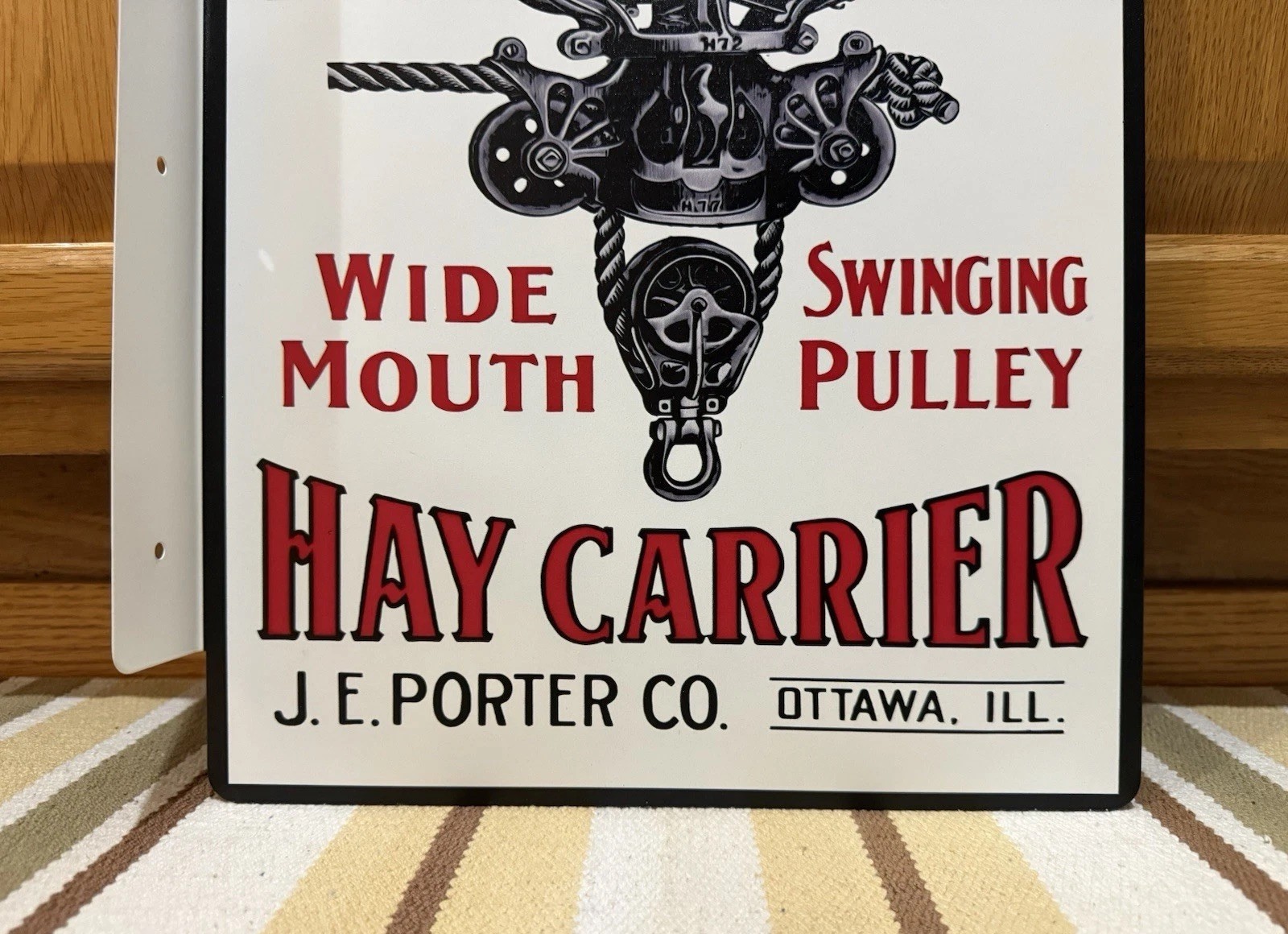 Porter Hay Carrier Flange Sign Double Sided Farm Barn Vintage Style Wall Decor