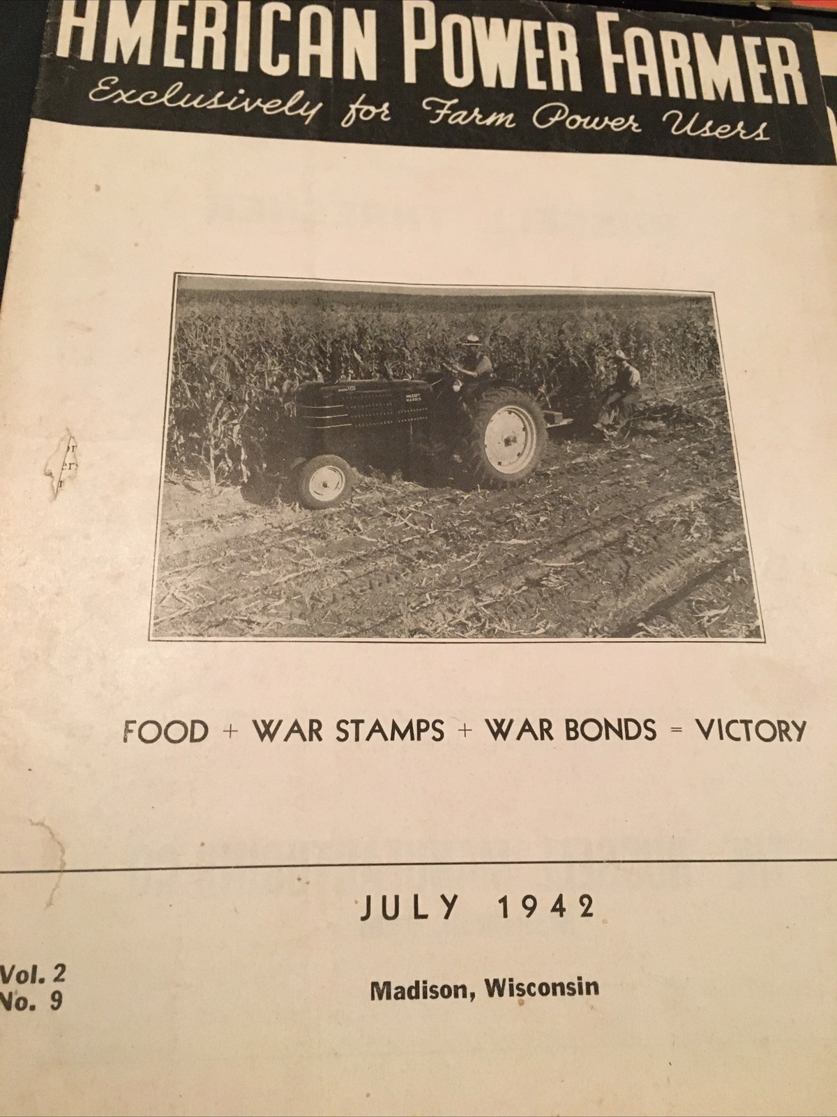 (6) 1941-43 American Power Farmer Magazines Tractor WW2 Bonds Madison Wisconsin