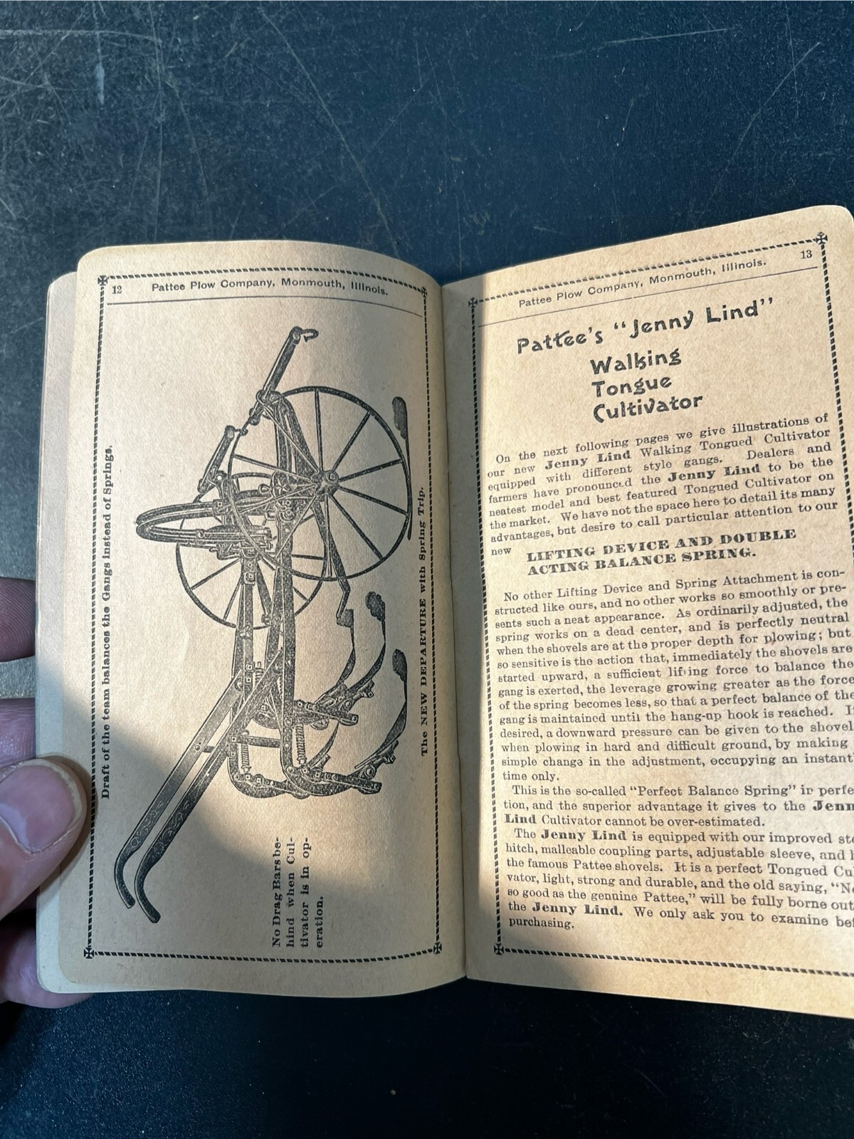 1900-1901 2 Horse Walking Cultivator booklet, PATTEE PLOW Co. Monmouth IL