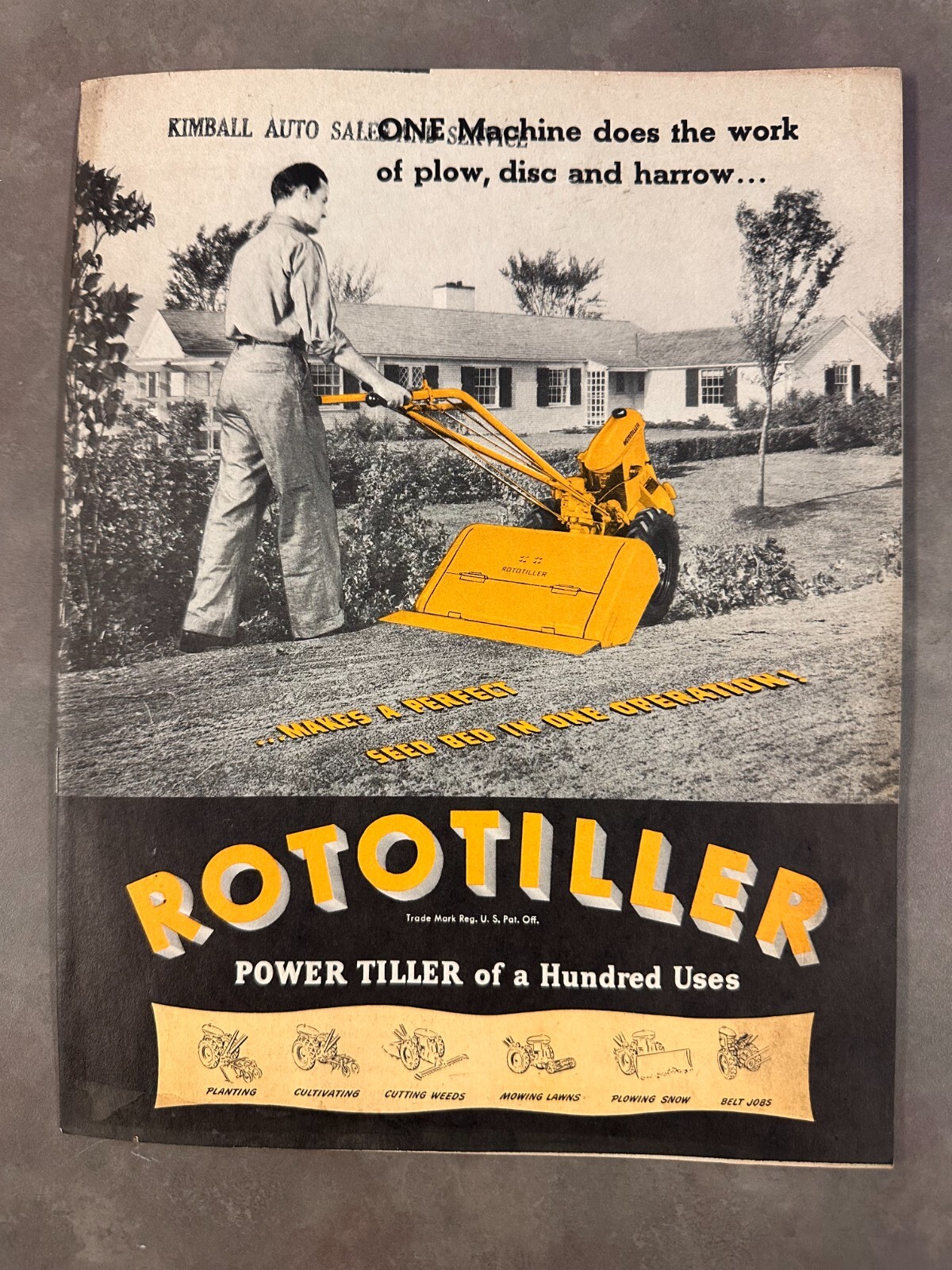 Vintage Rototiller Power Tiller of a Hundred Uses Brochure