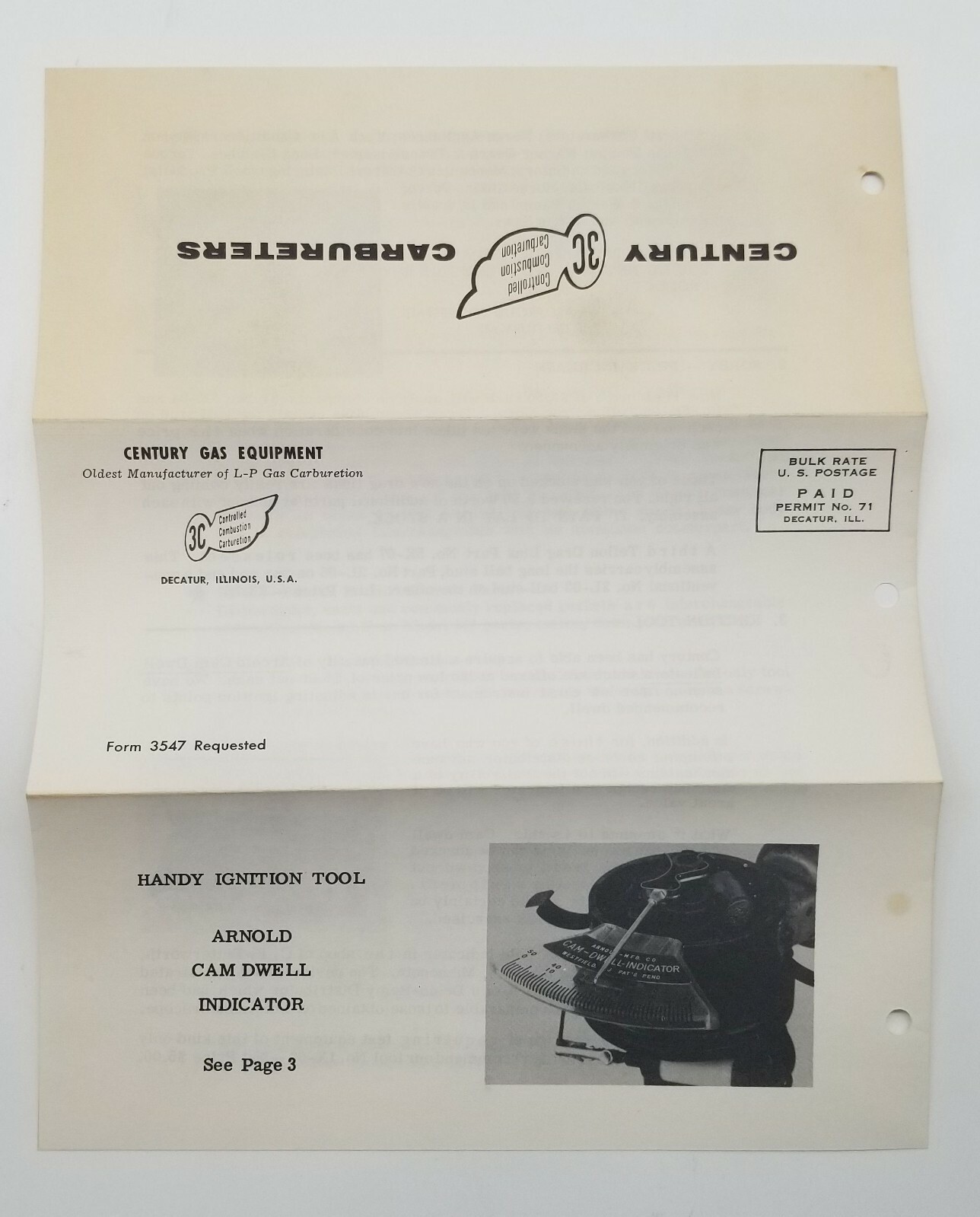 Century Equipment M5 Converter Carburetor Gas To LP Sales Newsletter Brochure