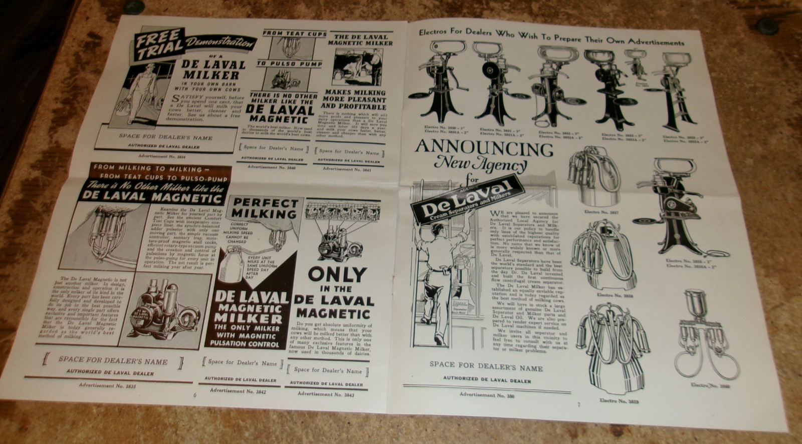 1983 DeLaval reprint 1938 newspaper ads in good shape used
