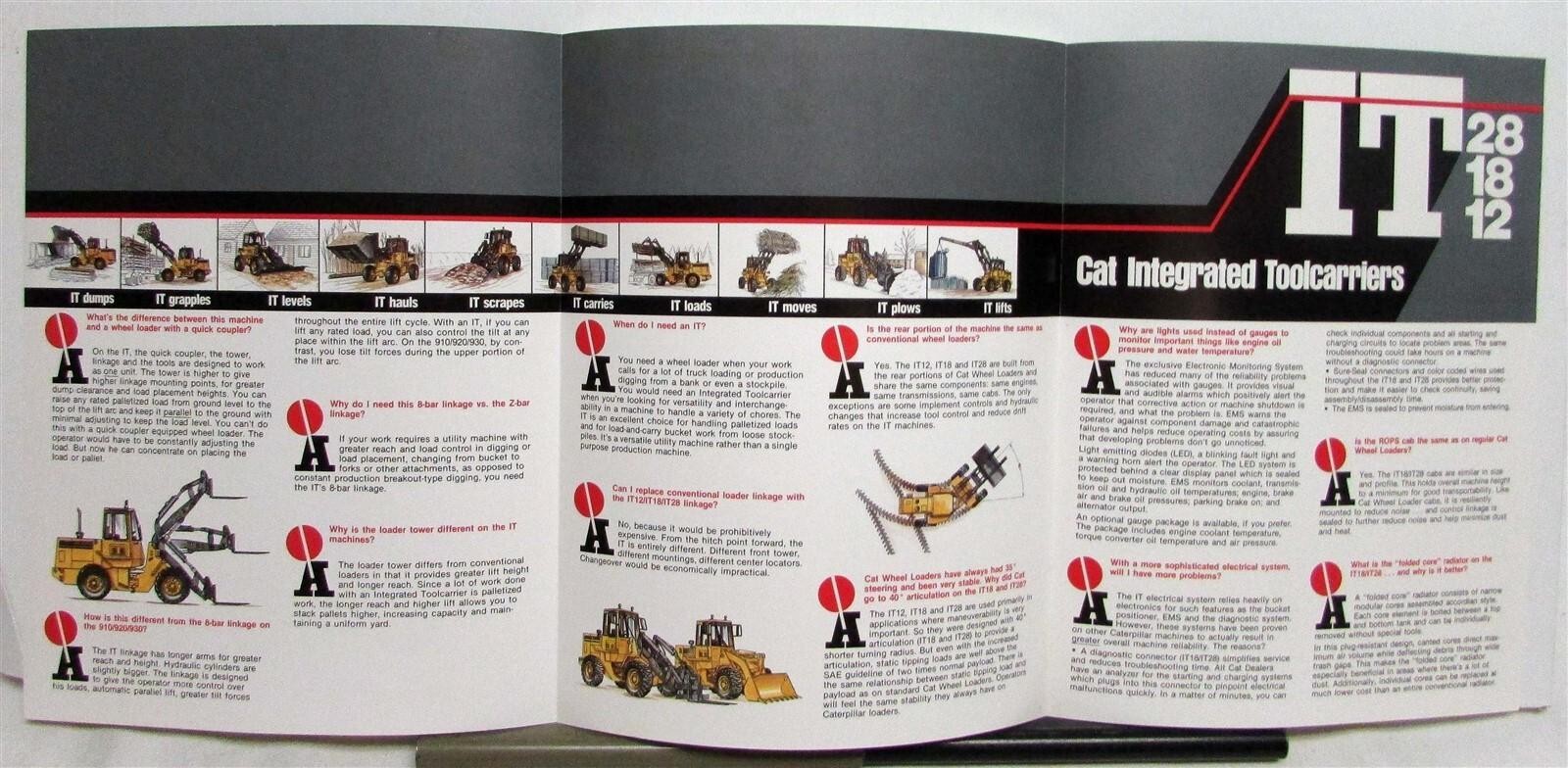 1990s Caterpillar Integrated Toolcarriers Questions & Answers Sales Tri-Folder