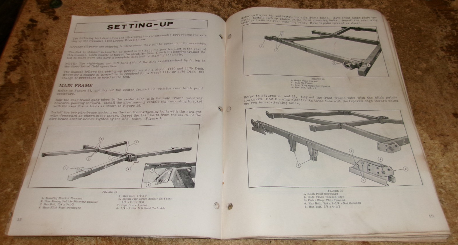 vintage kewanee 1100 series hydraulic wing disk owners manual good used