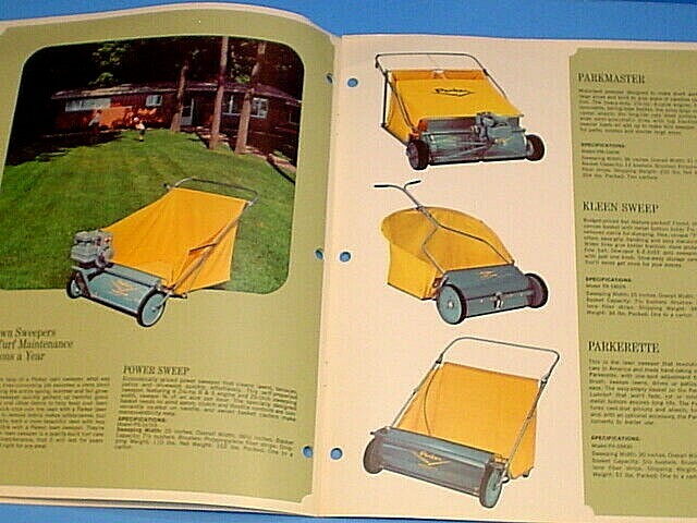 VINTAGE 10 PAGE PARKER LAWN SWEEPER CATALOG SALES BROCHURE