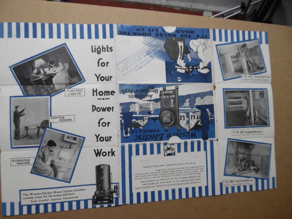 c.1920s Western Electric Power and Light Plant Foldout Brochure Vintage Original