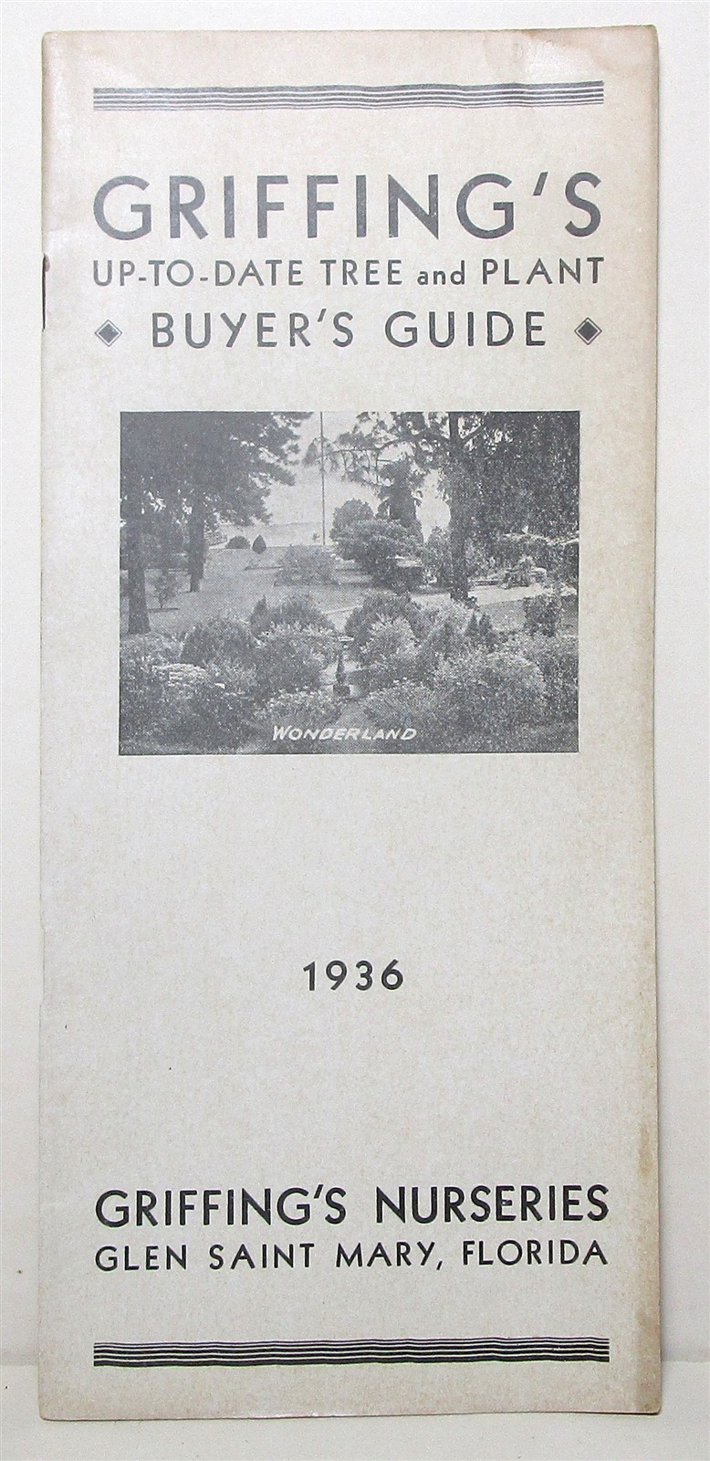 1936 Griffing&rsquo;s Nurseries tree & plant buyer&rsquo;s guide, Glen Saint Mary Florida