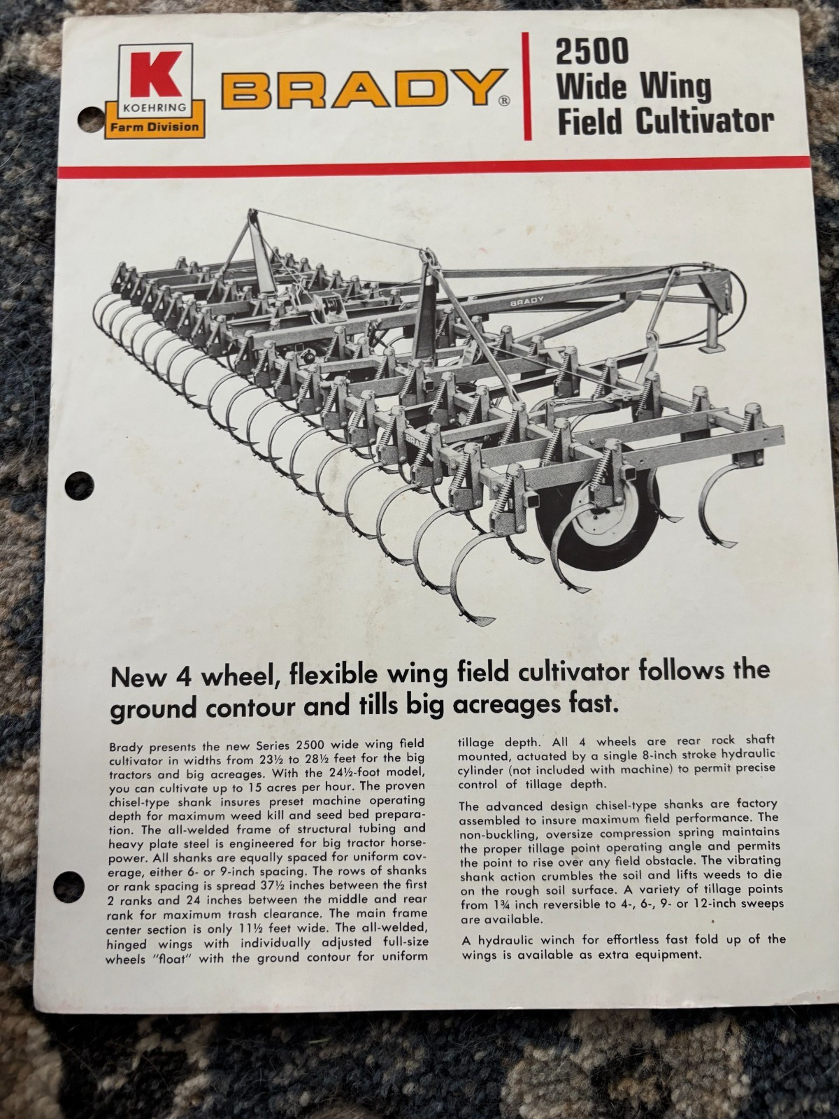 Brady 2500 Wide Wing Field Cultivator Brochure AMIL26