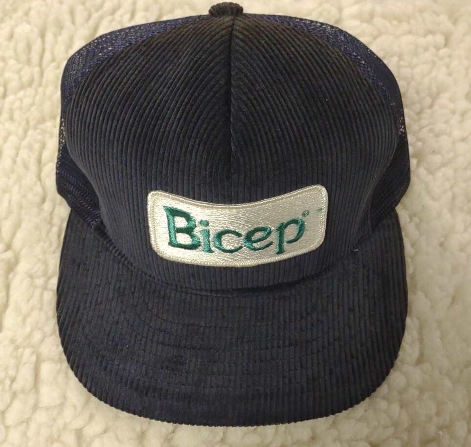 Vtg 70s BICEP Herbicide patch denim snapback hat cap Swingster USA
