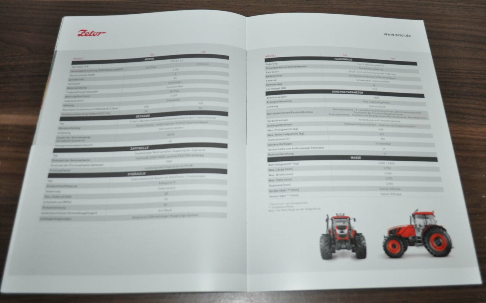 Zetor Crystal Tractor Specification Brochure Prospekt