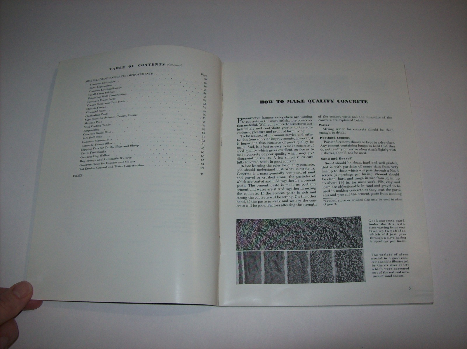 Vintage 1946 HANDBOOK OF CONCRETE FARM CONSTRUCTION, Portland Cement Association
