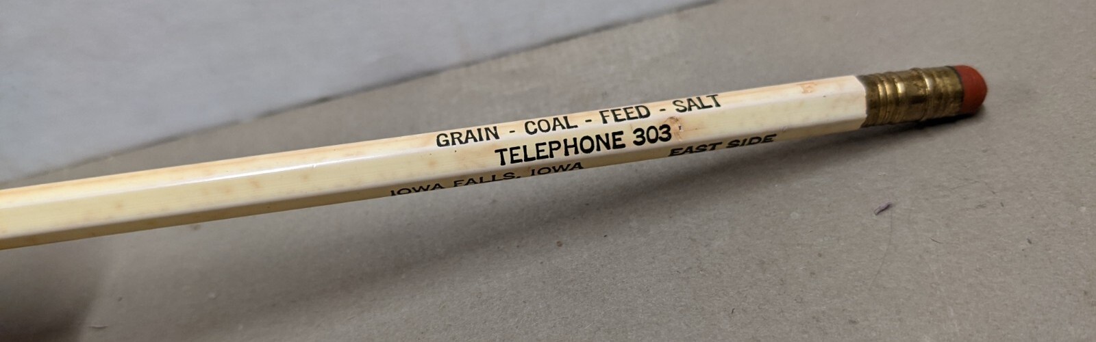 Vintage Farmers Co-op Elevator Co. Phone 303 Iowa Falls Iowa IA Pencil Coal Salt