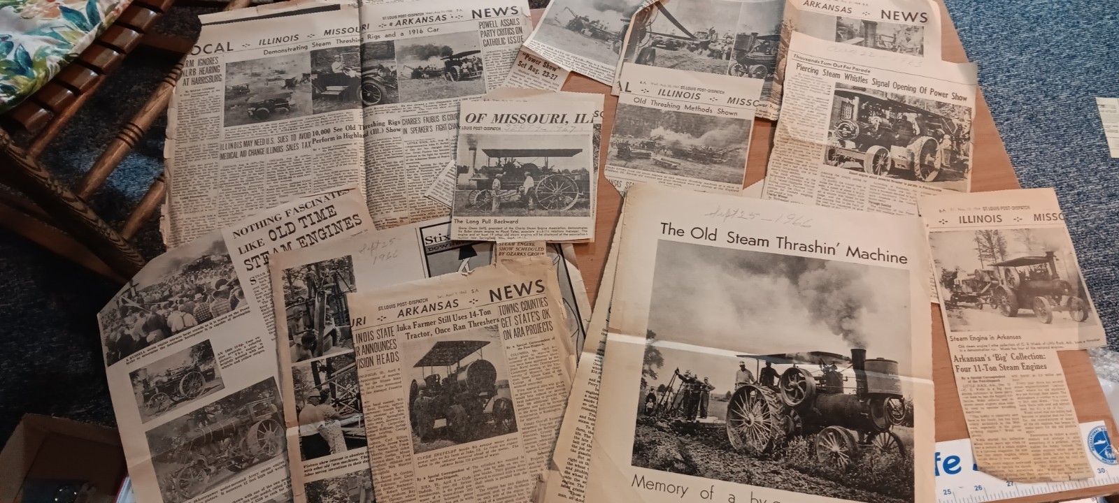 Collection Of Old Newspaper Articles Thresher Machines & Tractors From The 1960s
