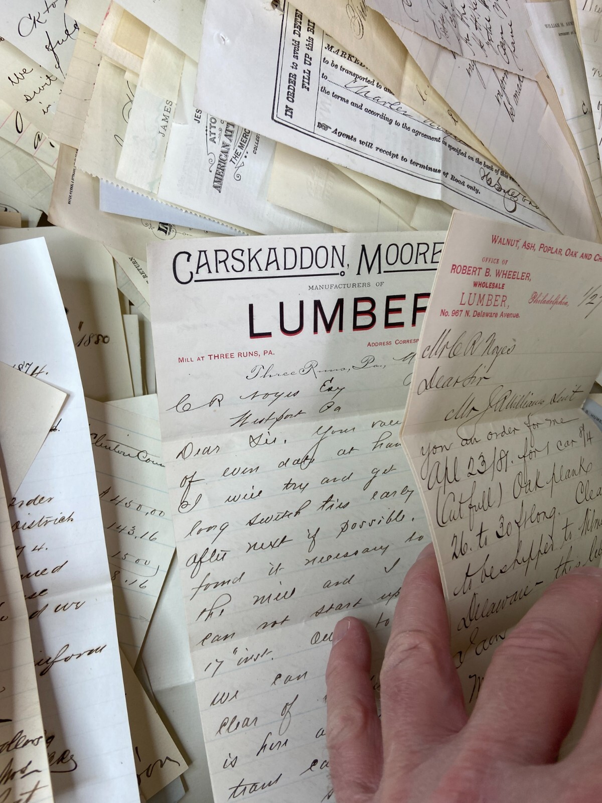 RARE HUGE Letter & Doc Archive 750+ Noyes Lumber 1880s Westport Pennsylvania PA