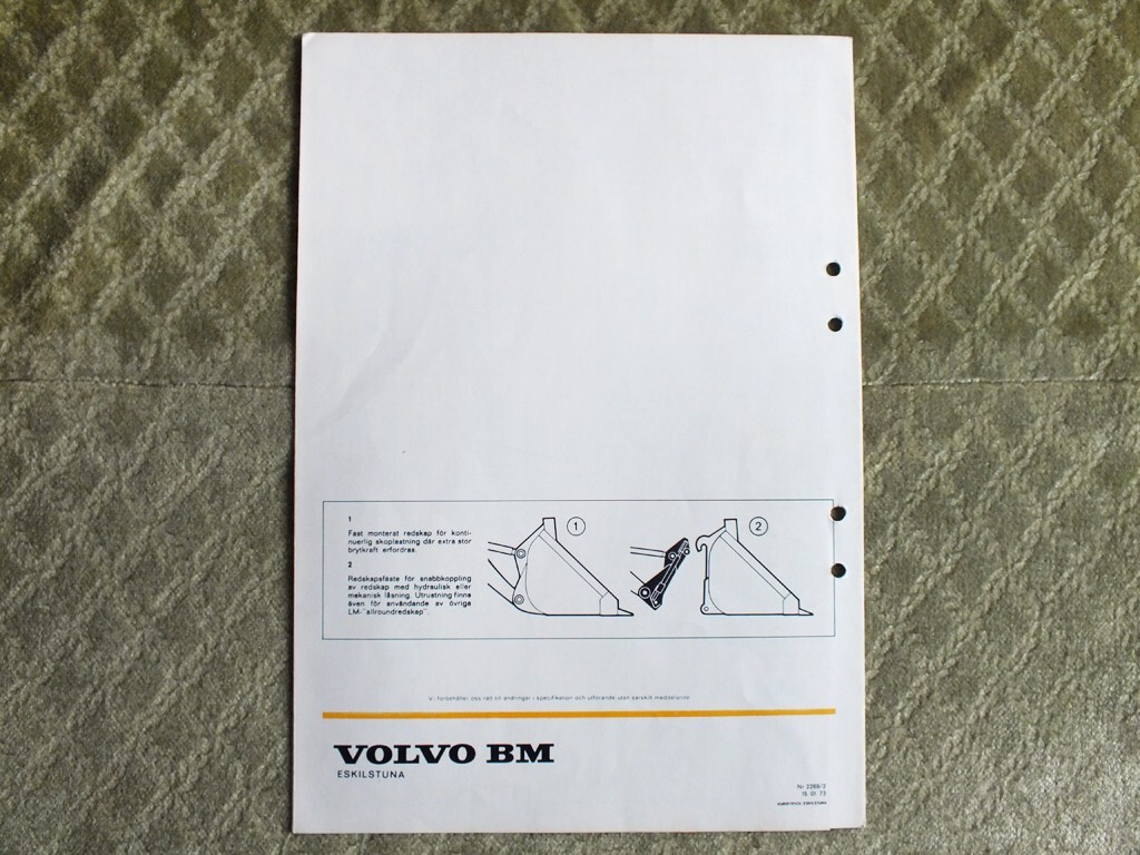 VOLVO BM LM 1240 Loader REDSKAP Equipment Brochure Prospekt 1973