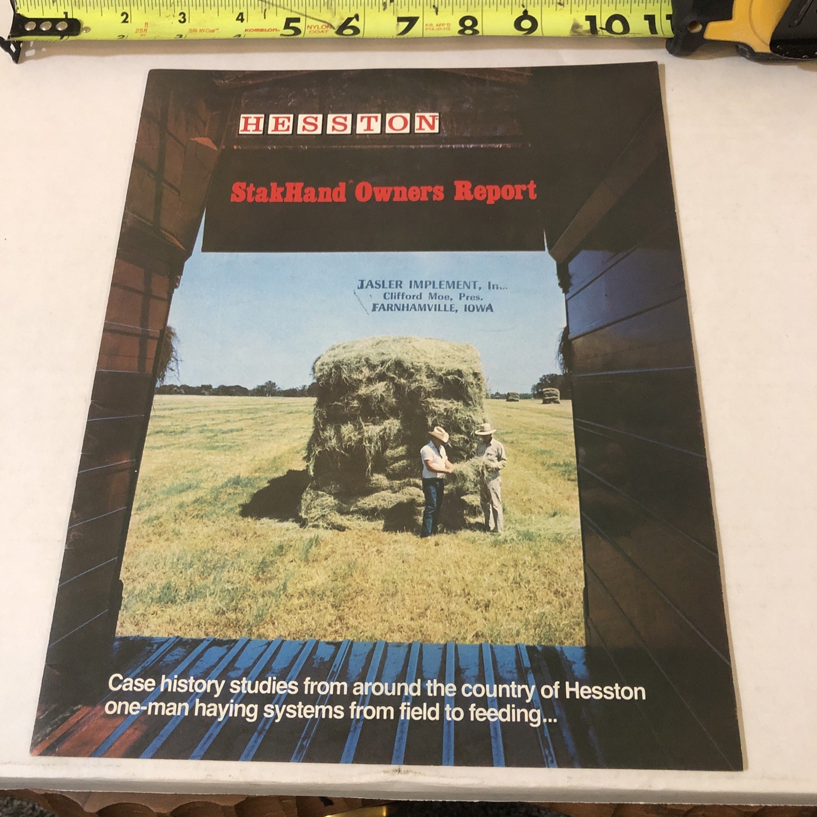Vintage Hesston Stakhand Owner&rsquo;s Report Advertising Brochure Farnhamville Iowa