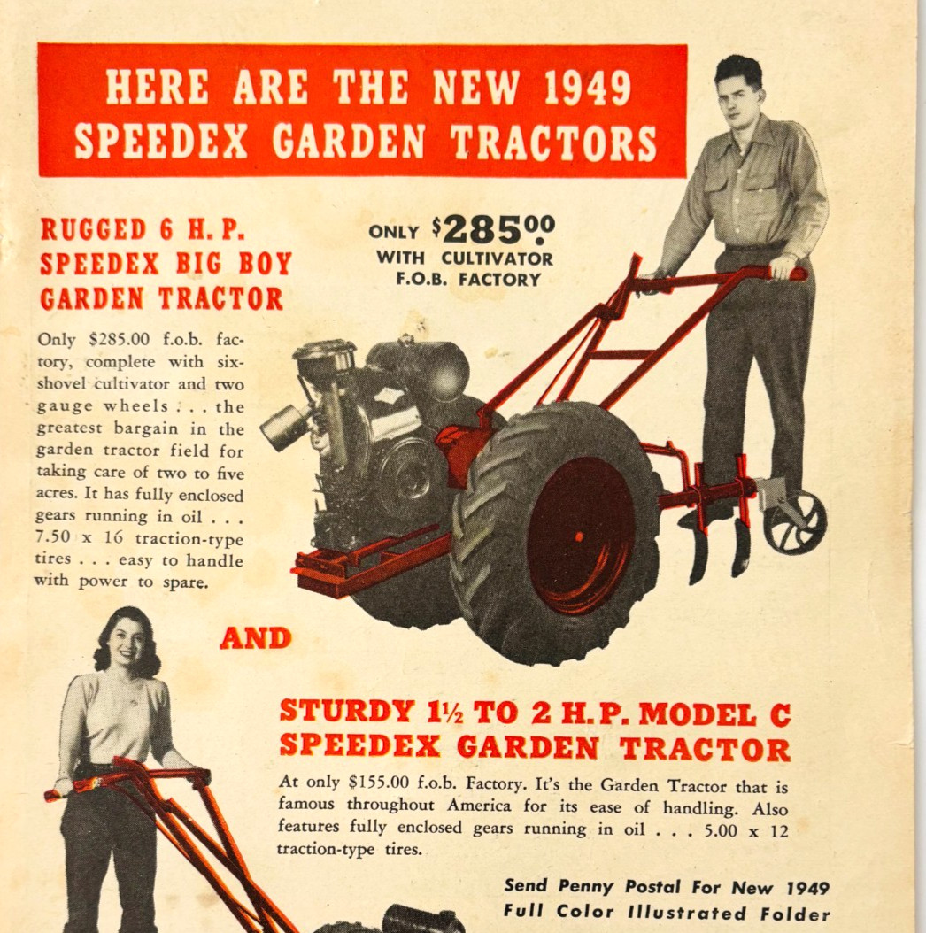 1949 Speedex Garden Tractor Big Boy Advertisement Agriculture Machinery DWU16A