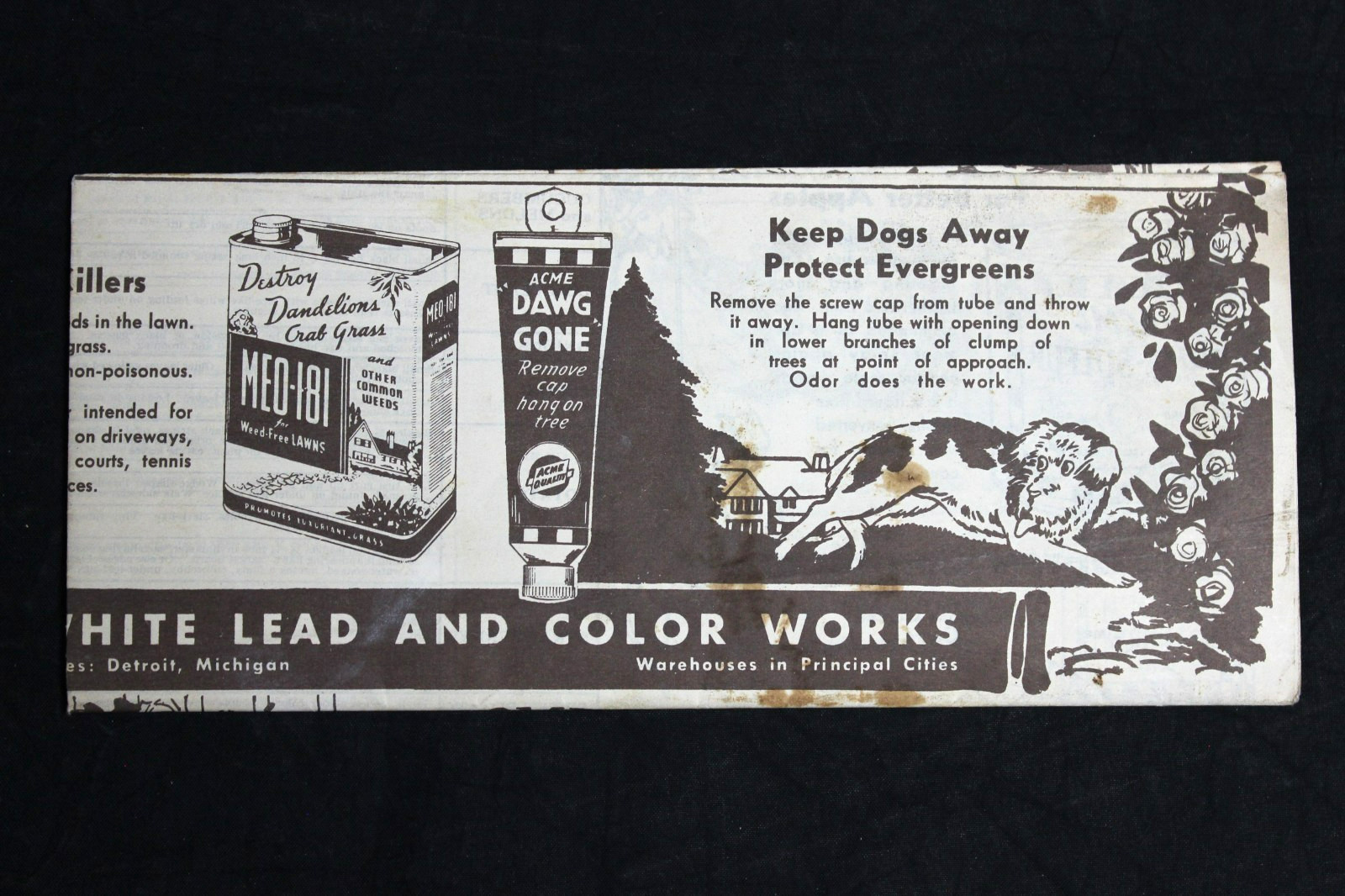 VINTAGE ACME SPRAYING DUSTING GUIDE ADVERTISING FOLD-OUT MAILER ~ INSECTICIDE