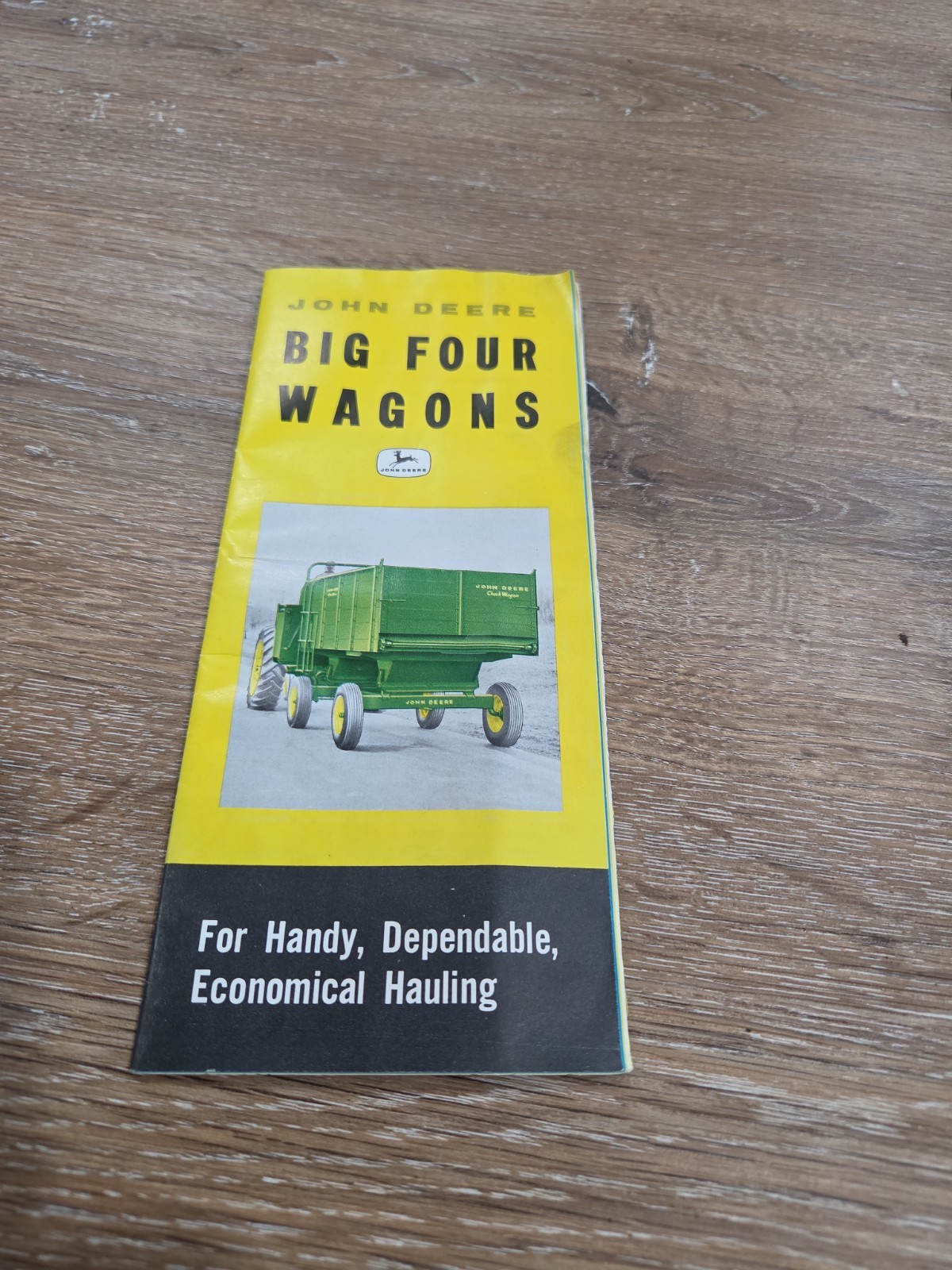 John Deere Big Four Wagons Fold Out 1958 Litho Sales BROCHURE FREE SHIPPING
