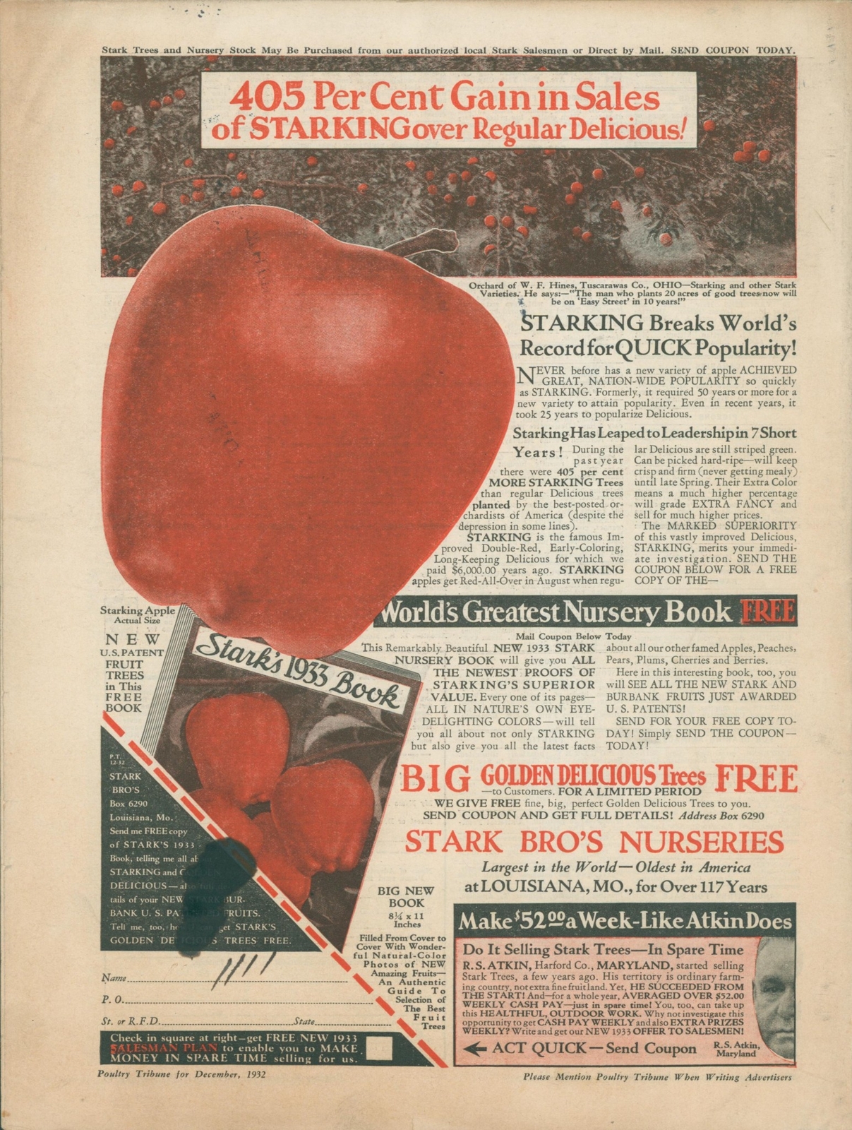1932 December Poultry Tribune Chicken Farm Eggs Coop Chick Advertising Magazine