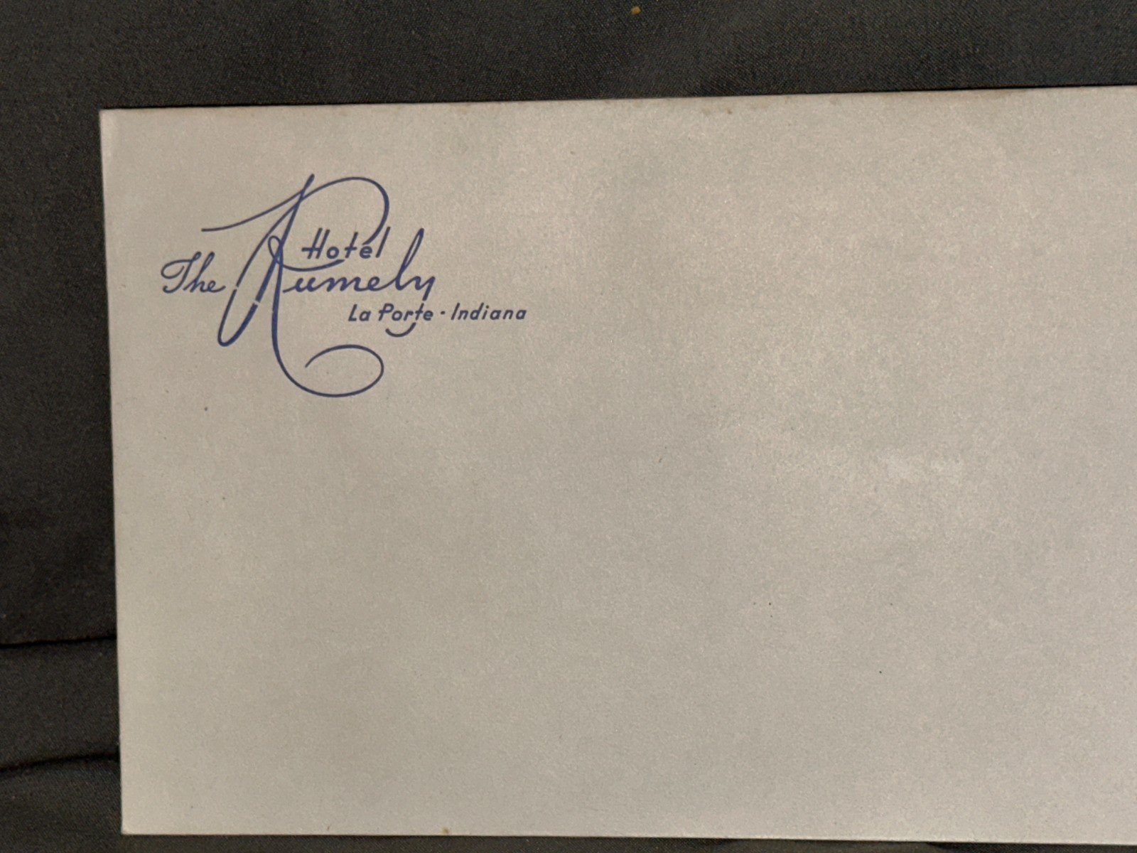 Vintage The Rumely Hotel Envelope – Illustrated Back