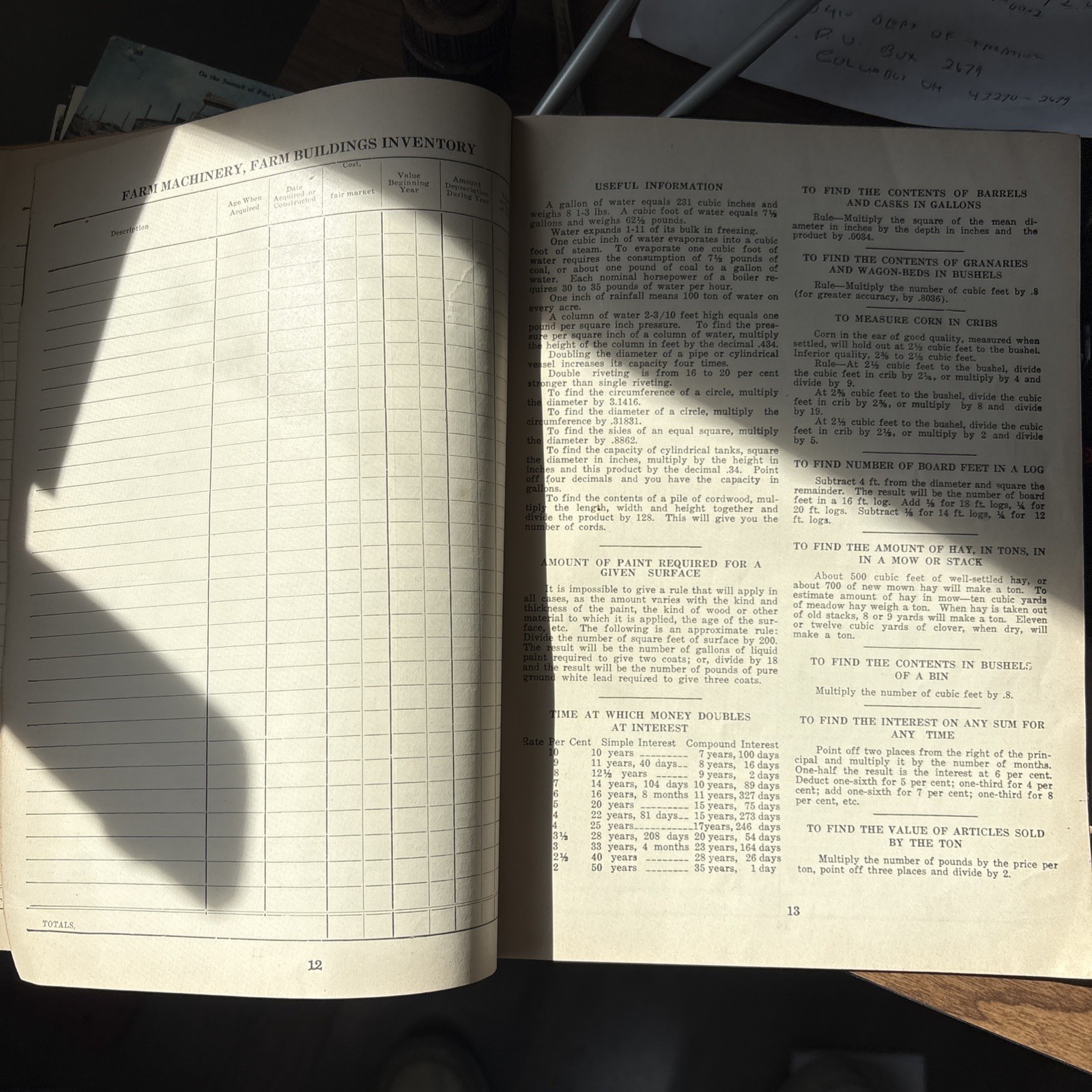 Farm Account Book 1938 Ross County Ohio Vintage Advertising
