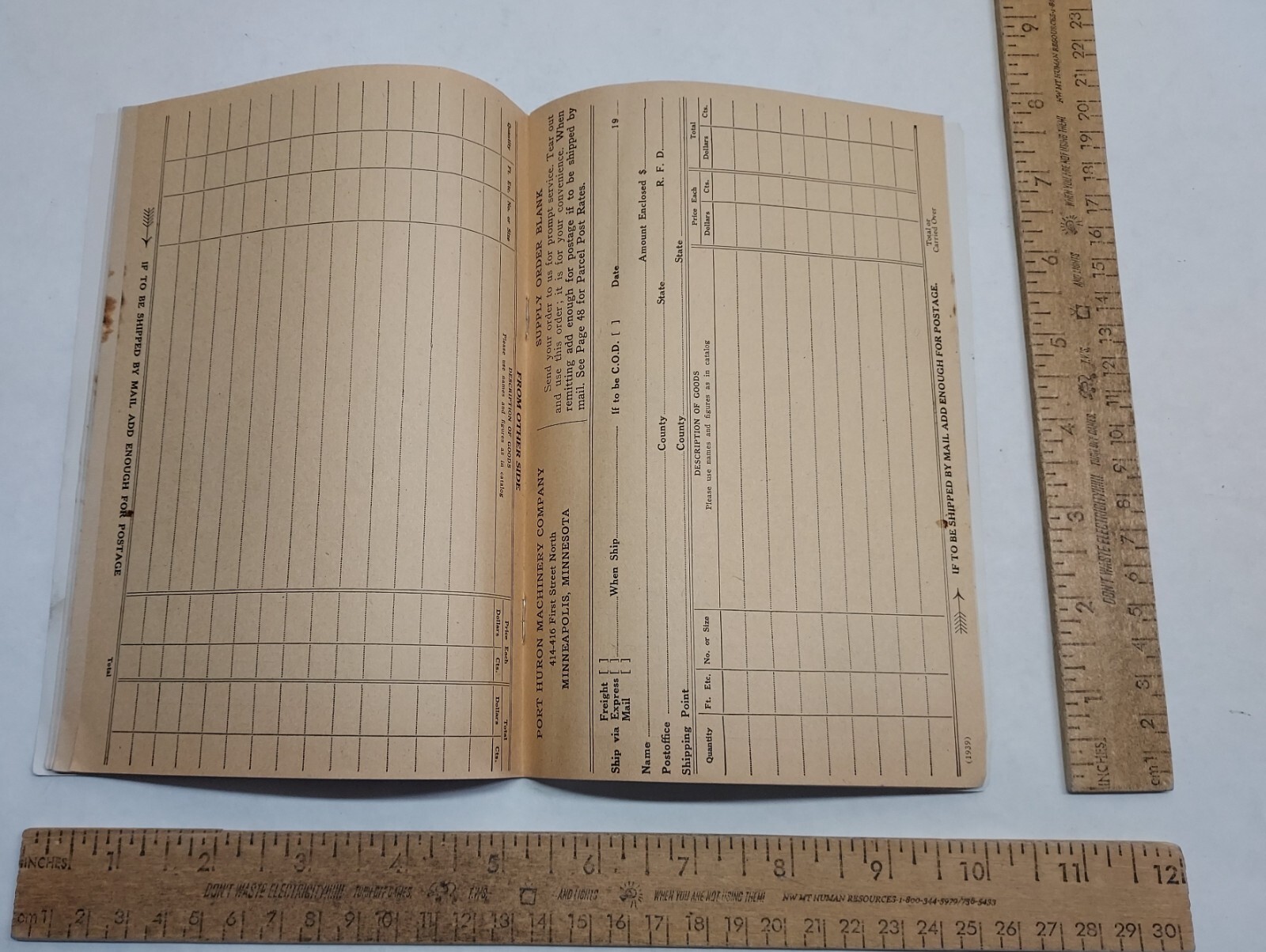 1939 – SUPPLY CATALOG – PORT HURON – 43rd Year Book – listing #7380