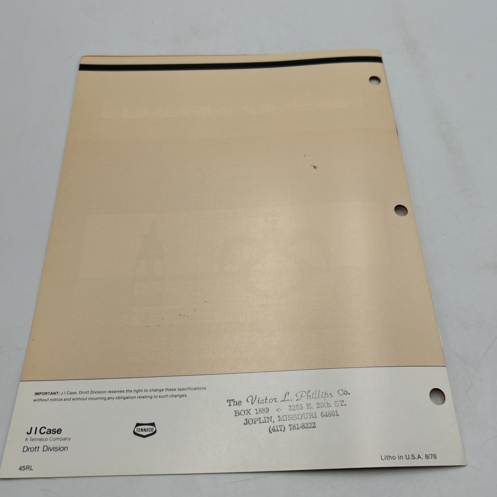 Drott 44 Cruz-Air Loggers Dealer&rsquo;s Brochure Tenneco Company