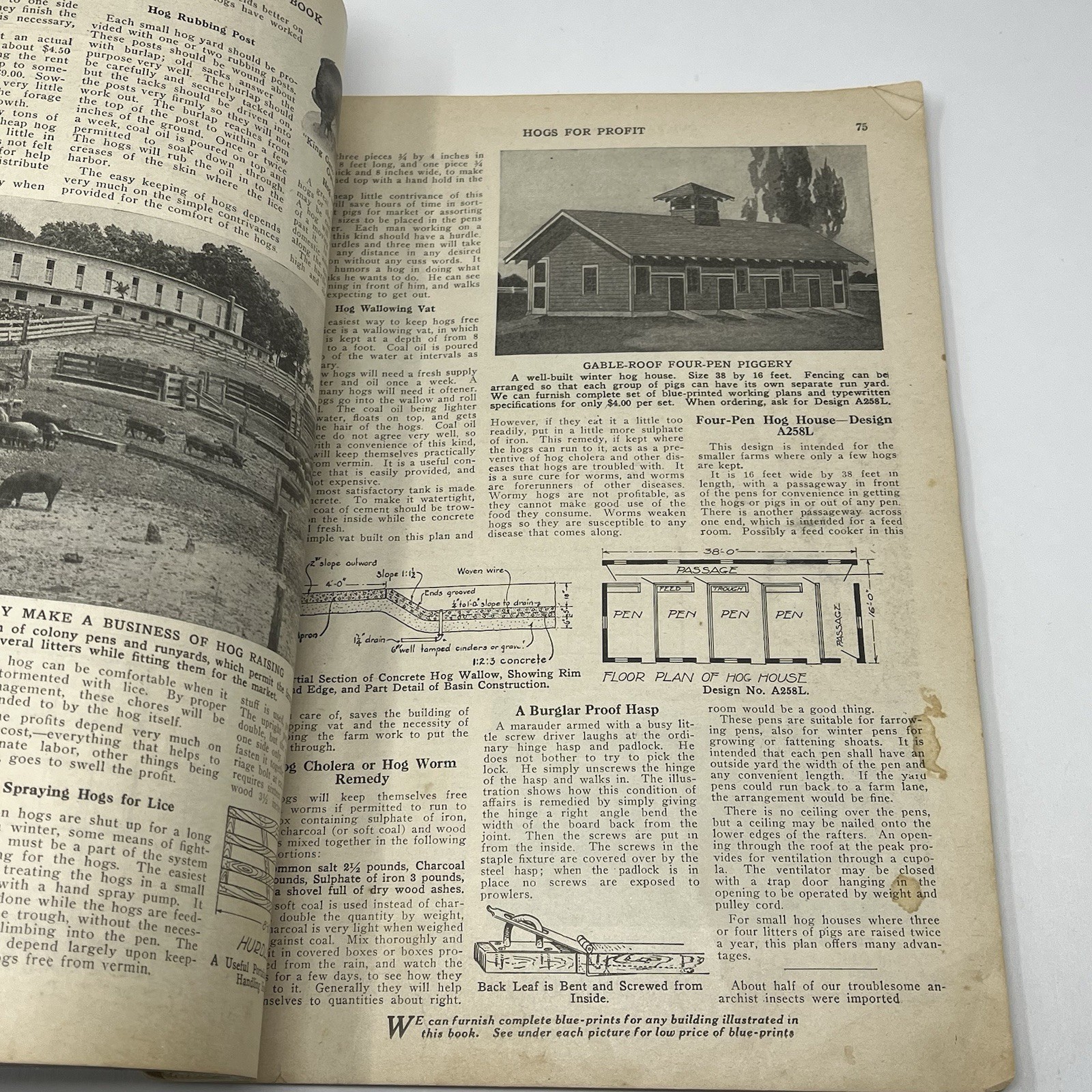 1920&rsquo;s Blueprint Plans Catalog Barns Homes Farm Dairy Cattle Horse Hogs Orchard