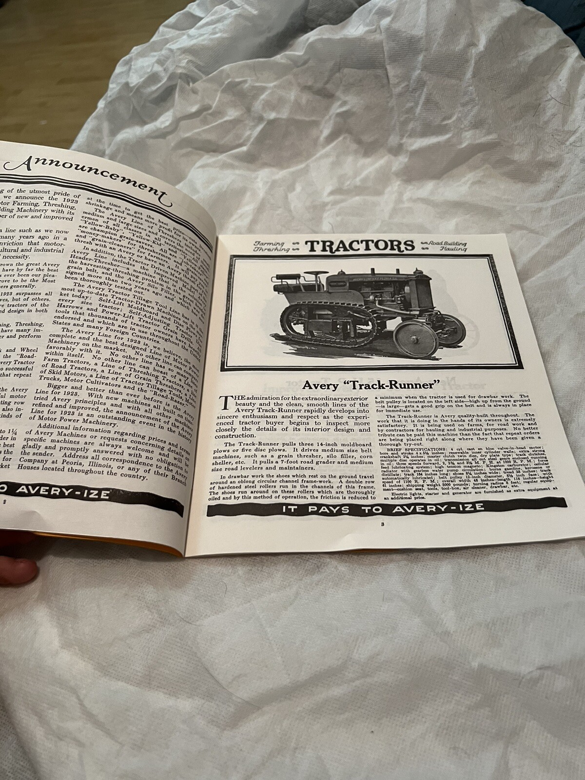 THE 1923 AVERY COMPANY AVERY LINE CATALOG VINTAGE ORIGINAL PRINT