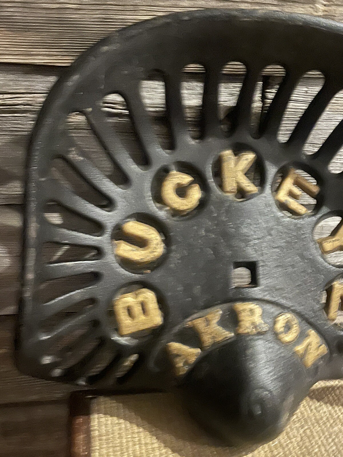 Vintage Buckeye Akron Cast Iron Tractor Seat Art Deco Aultman Miller Co. Seat