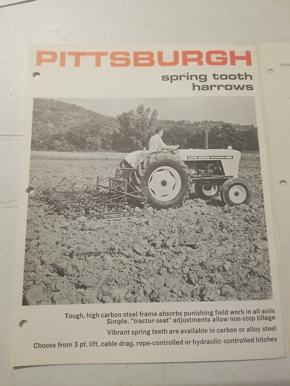 1970 PITTSBURGH FORGINGS CO. SPRING TOOTH HARROWS BROCHURE &PRICE LIST