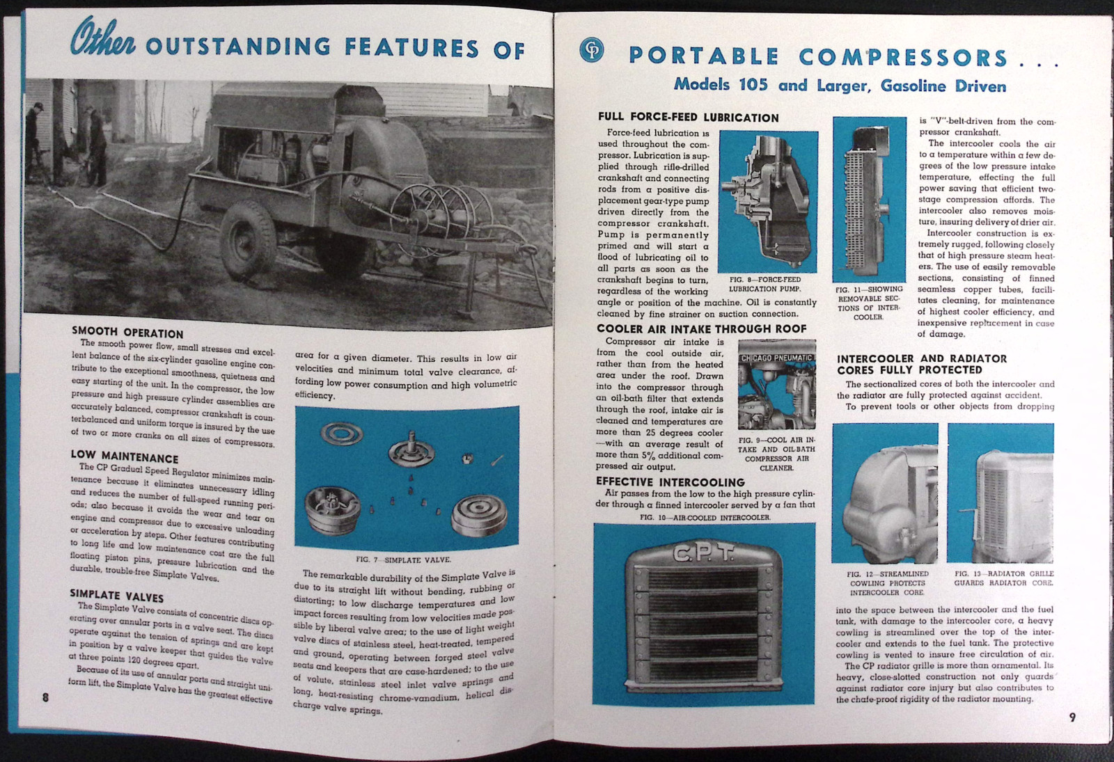 1946 Portable Compressors Bulletin 758-3 Chicago Pneumatic Tool Co Brochure