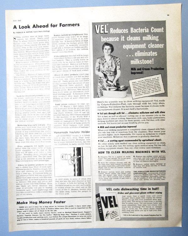 Original 1947 Dairy Soap Ad Photo Endorsed Mrs Glen Wills, Aprin Wisconsin