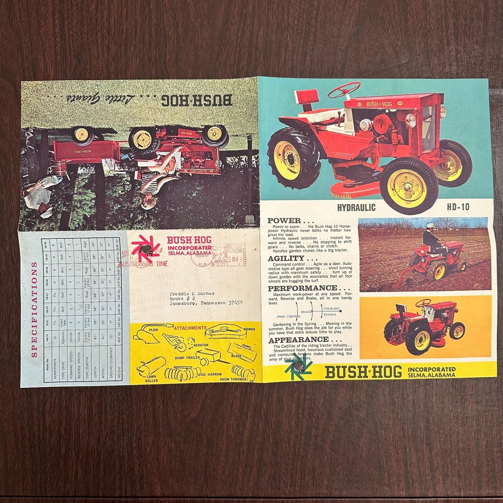 1967 Bush Hog Little Giants Tractor Brochure & Sales Letter | VTG Farm Ephemera
