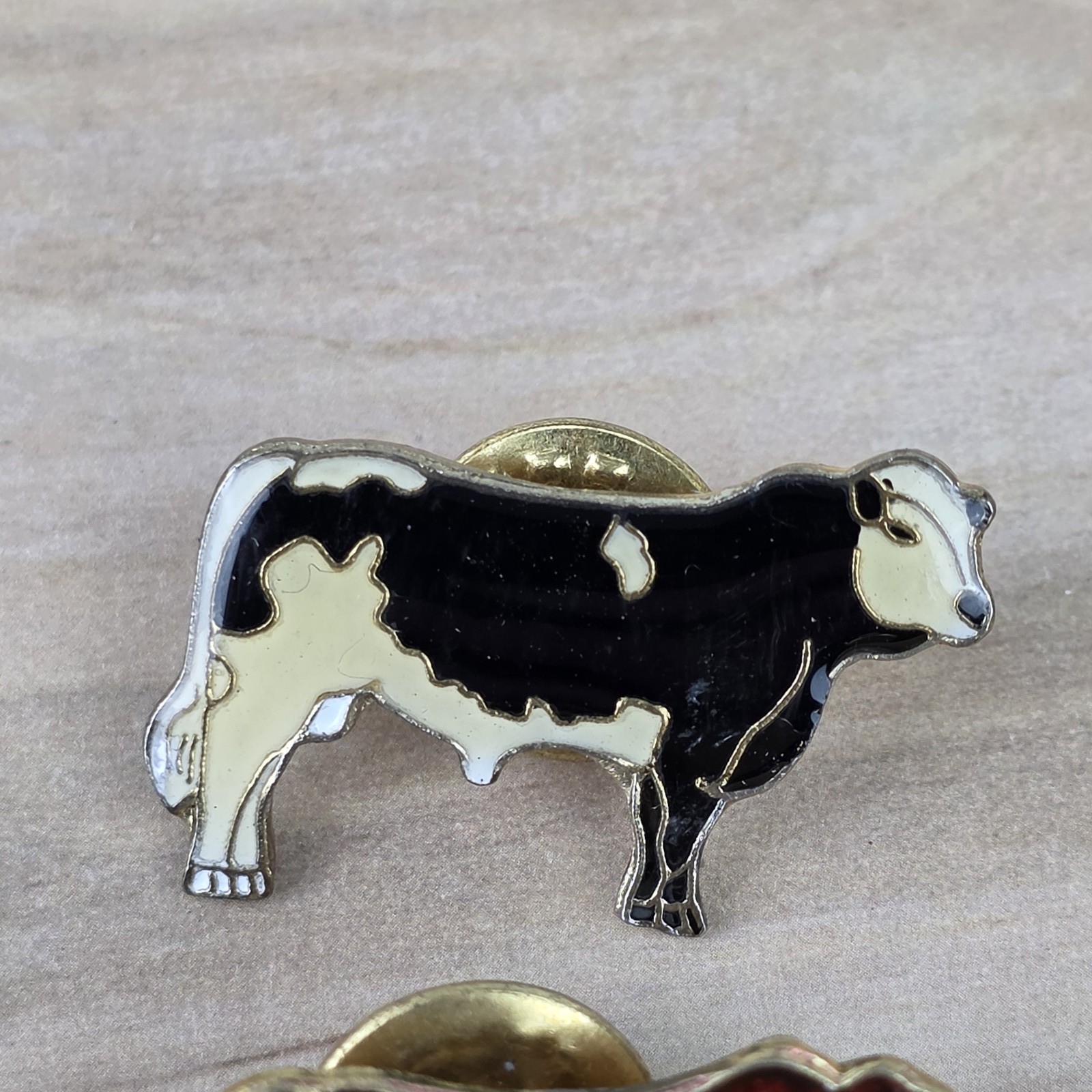 Vintage Cattle Breed Bull Cow Lapel Pins Lot of 3 Enamel Advertising Agriculture