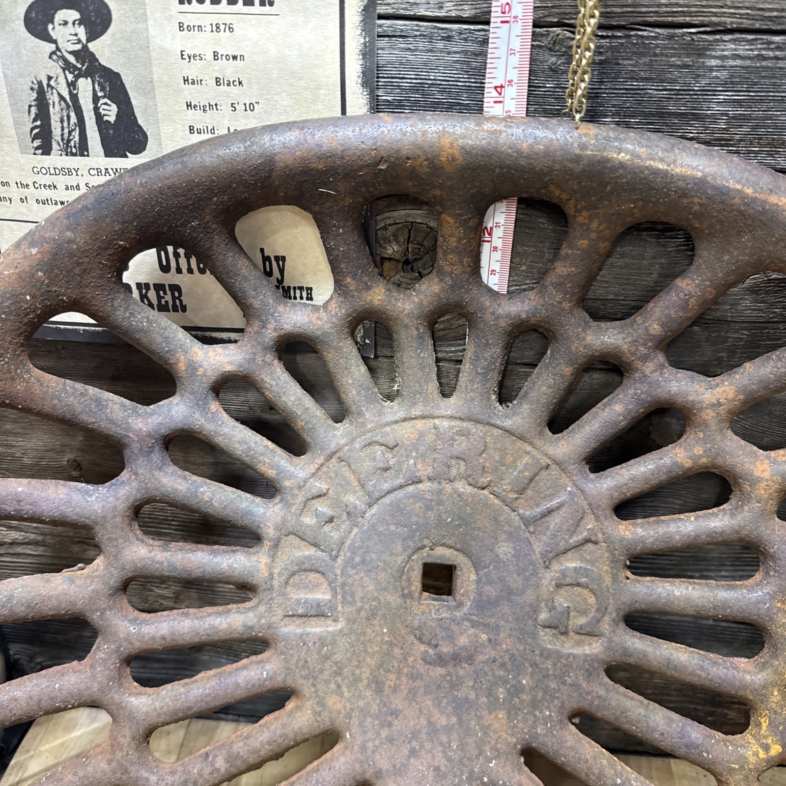 Vintage Deering Cast Iron Tractor Seat Antique Farm Equipment