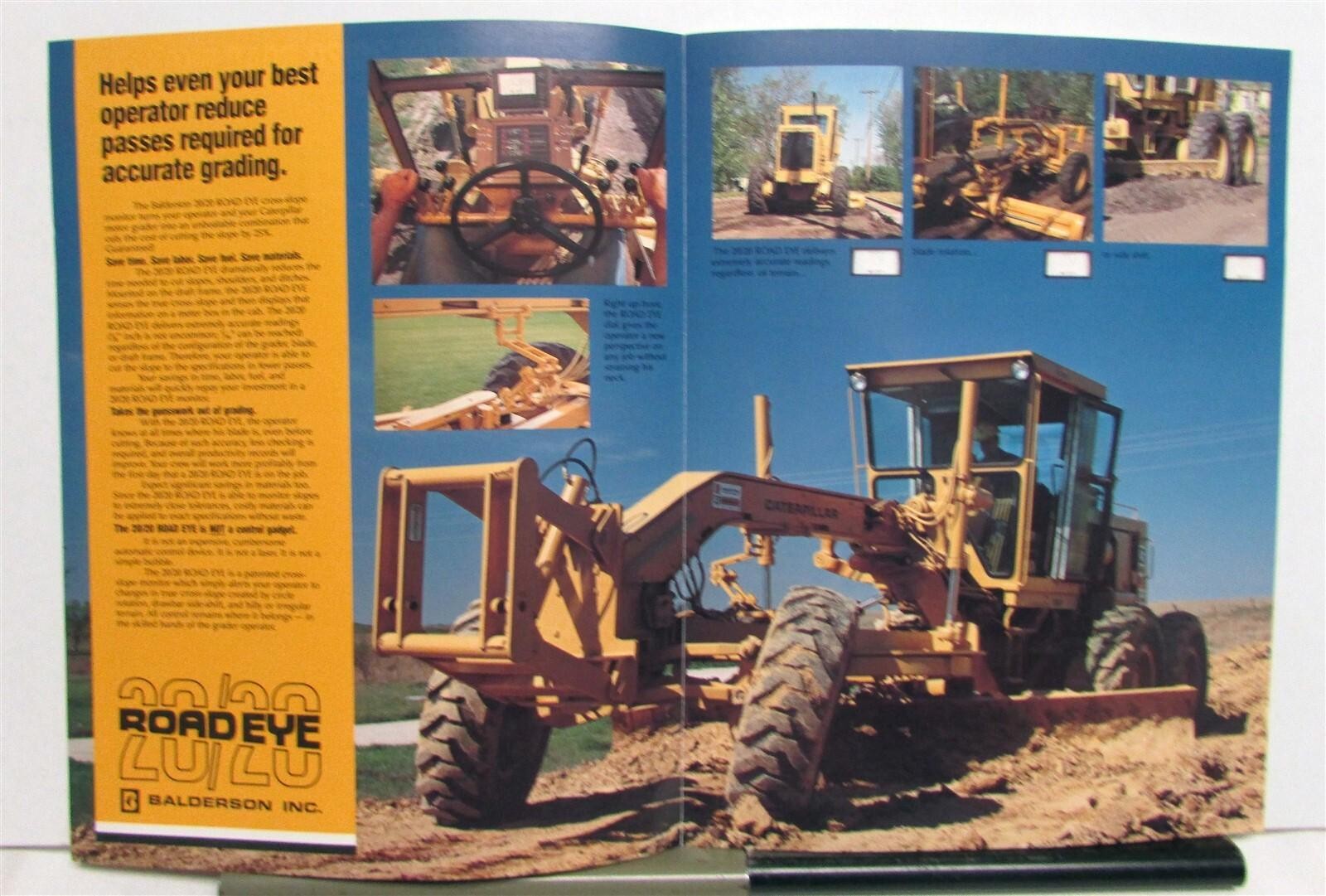 1986 CAT Balderson 20/20 Road Eye Cross Slope Monitor Construction Sales Folder