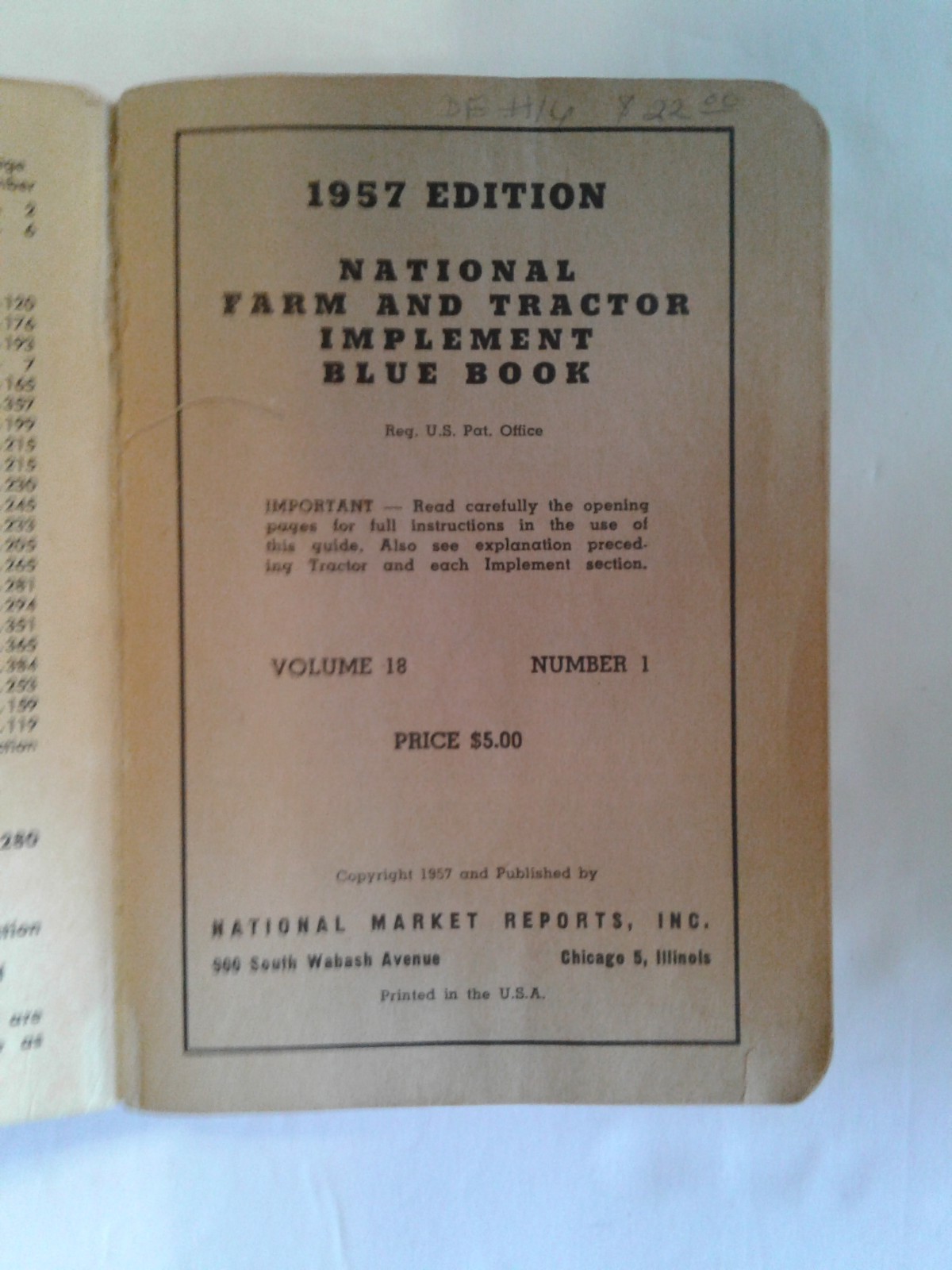Vintage Agriculture Advertising 1957 Farm & Tractor Blue Book.